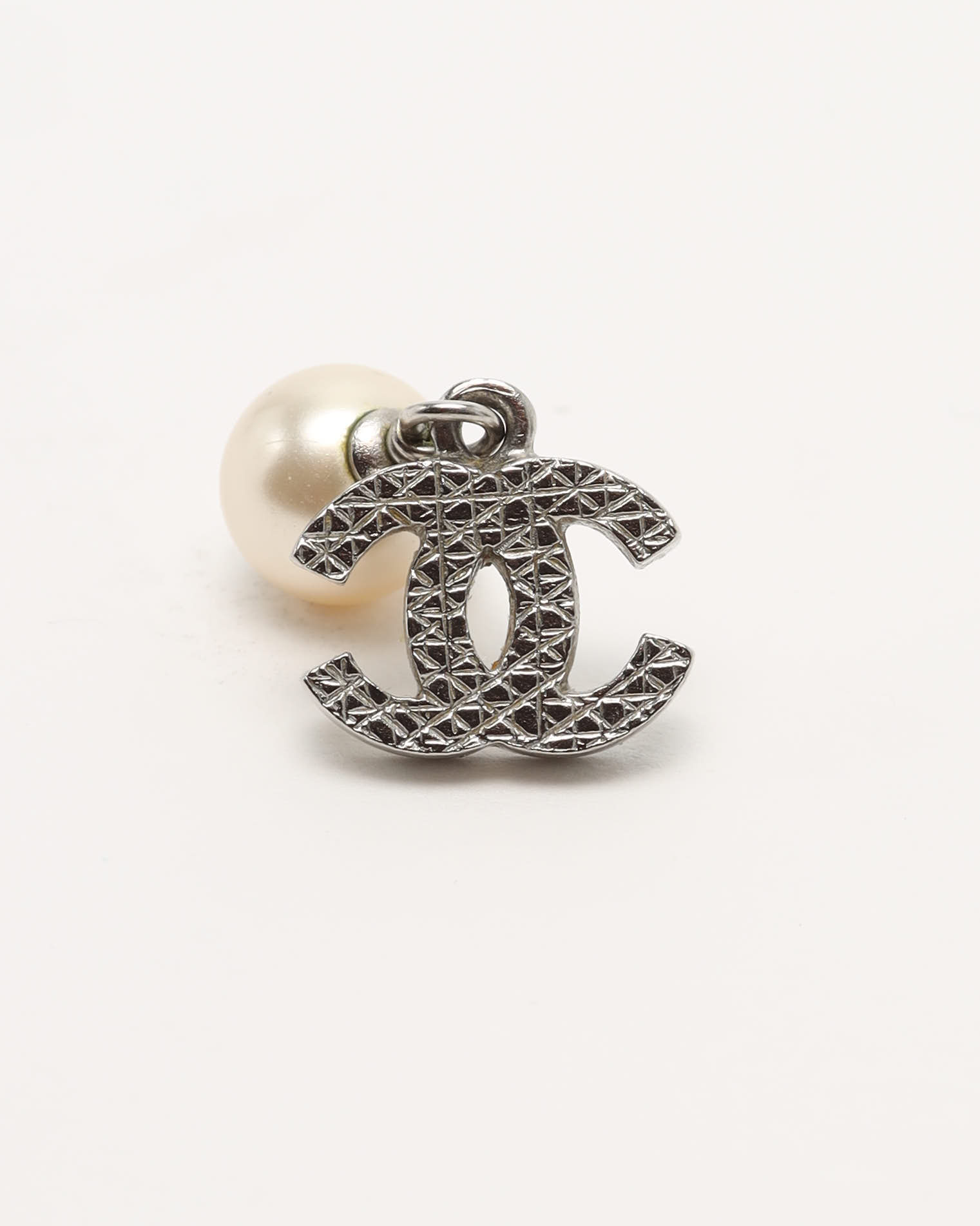 Pre-owned Chanel Coco Mark And Dangling Pearls Earrings