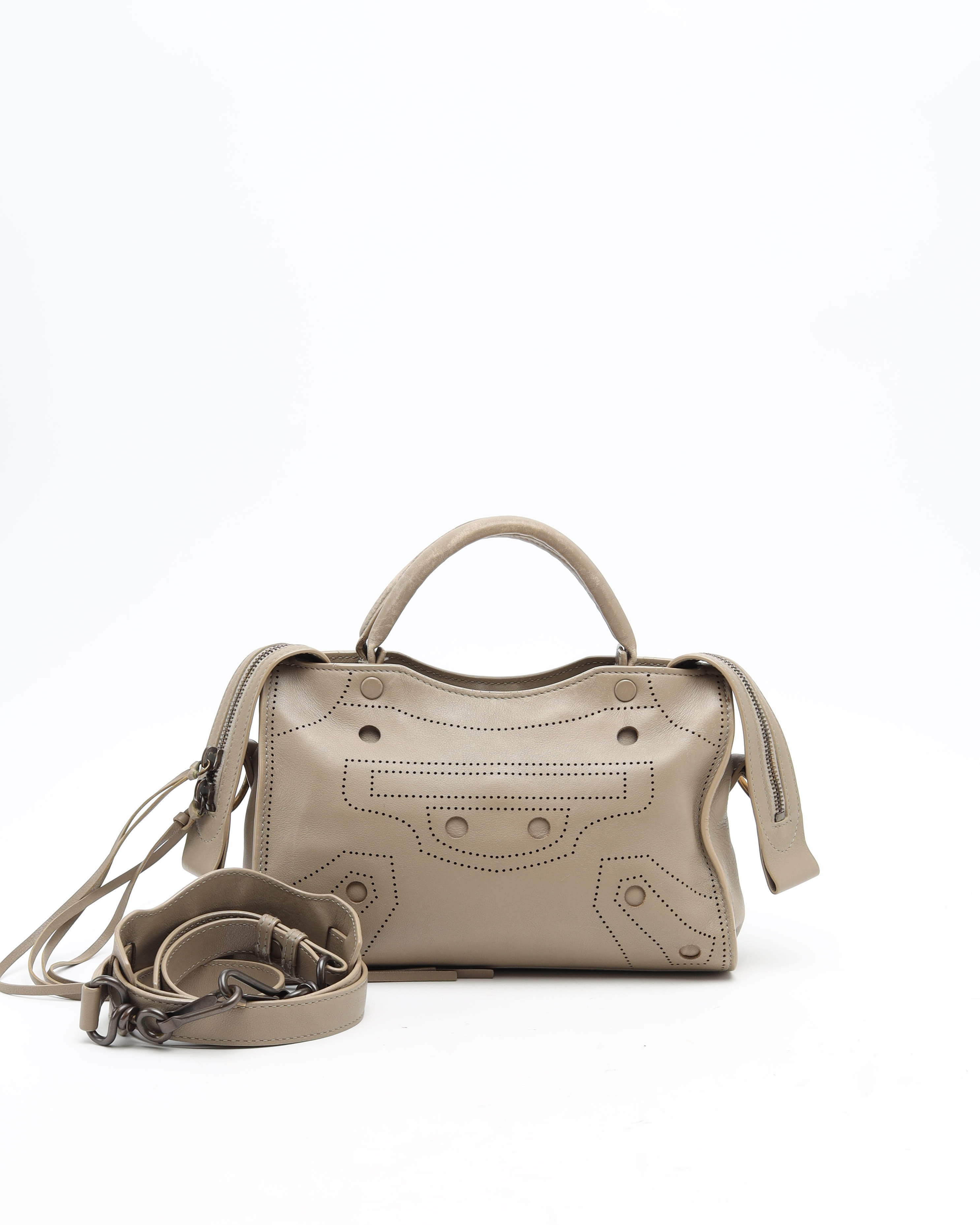 Balenciaga Small City Blackout Bag In Neutral