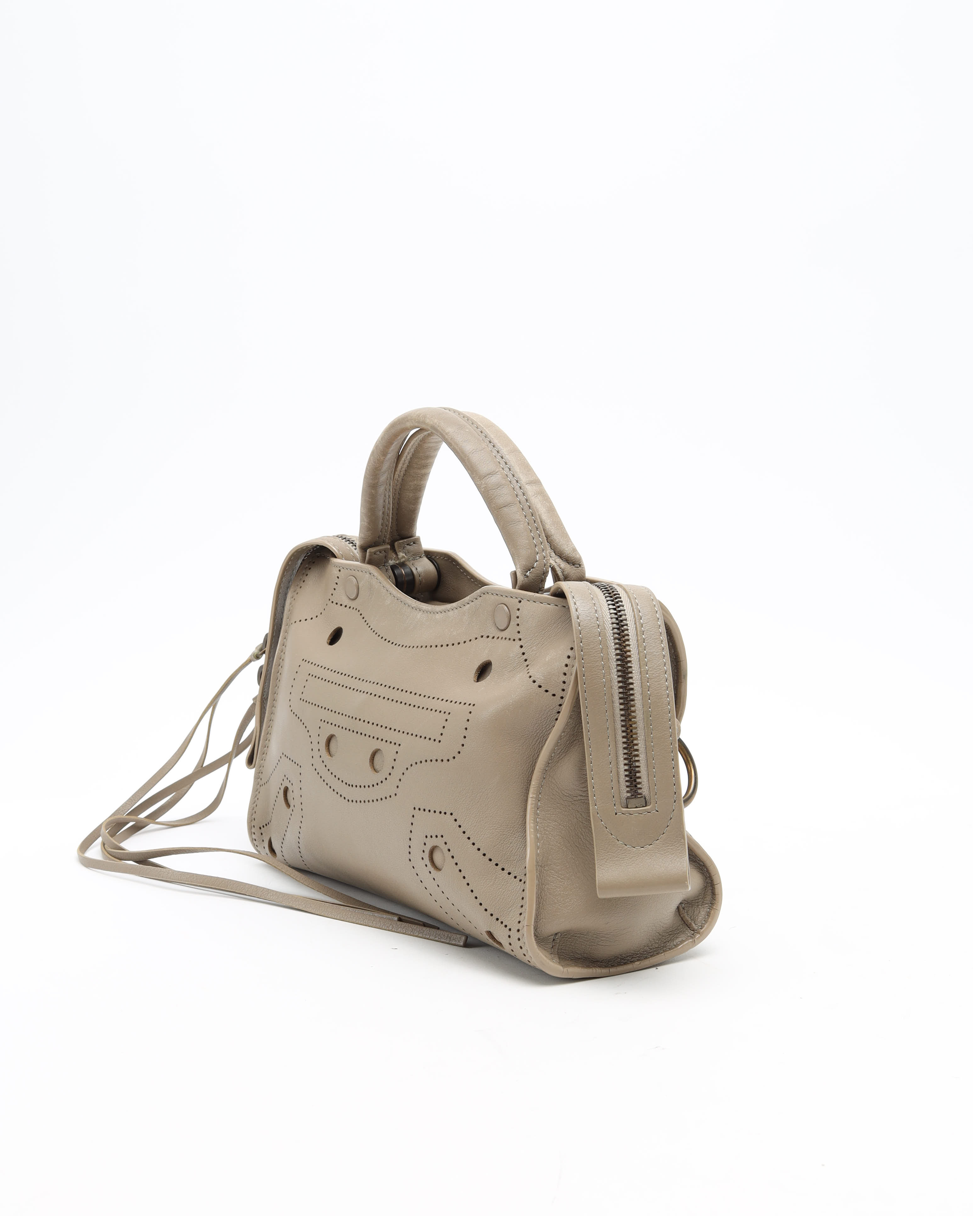 Balenciaga Small City Blackout Bag In Neutral