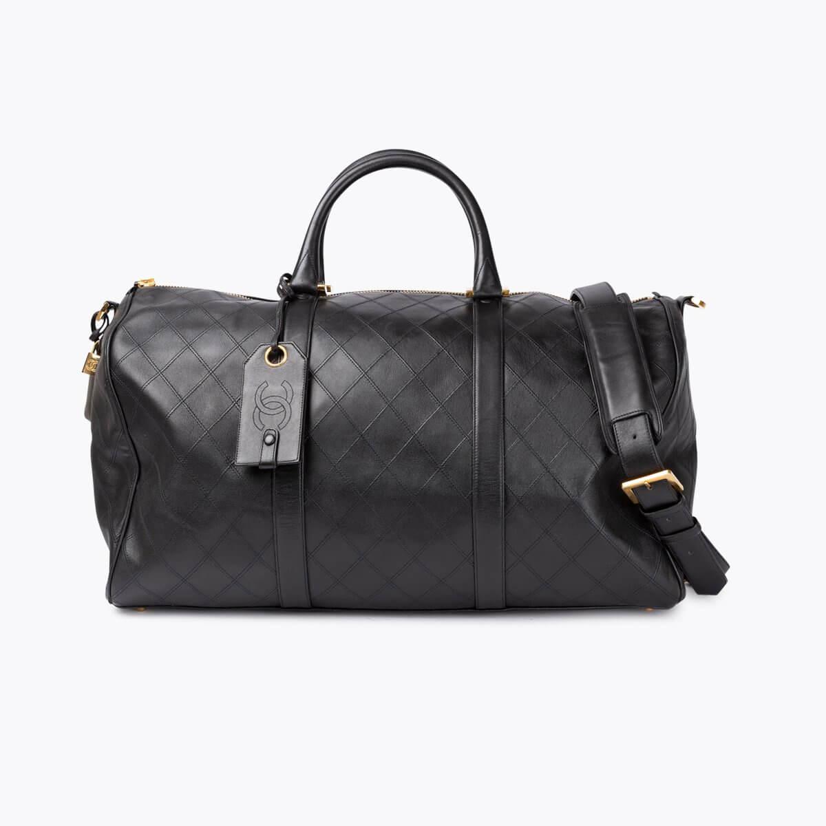 CHANEL Quilted Leather Duffle Bag