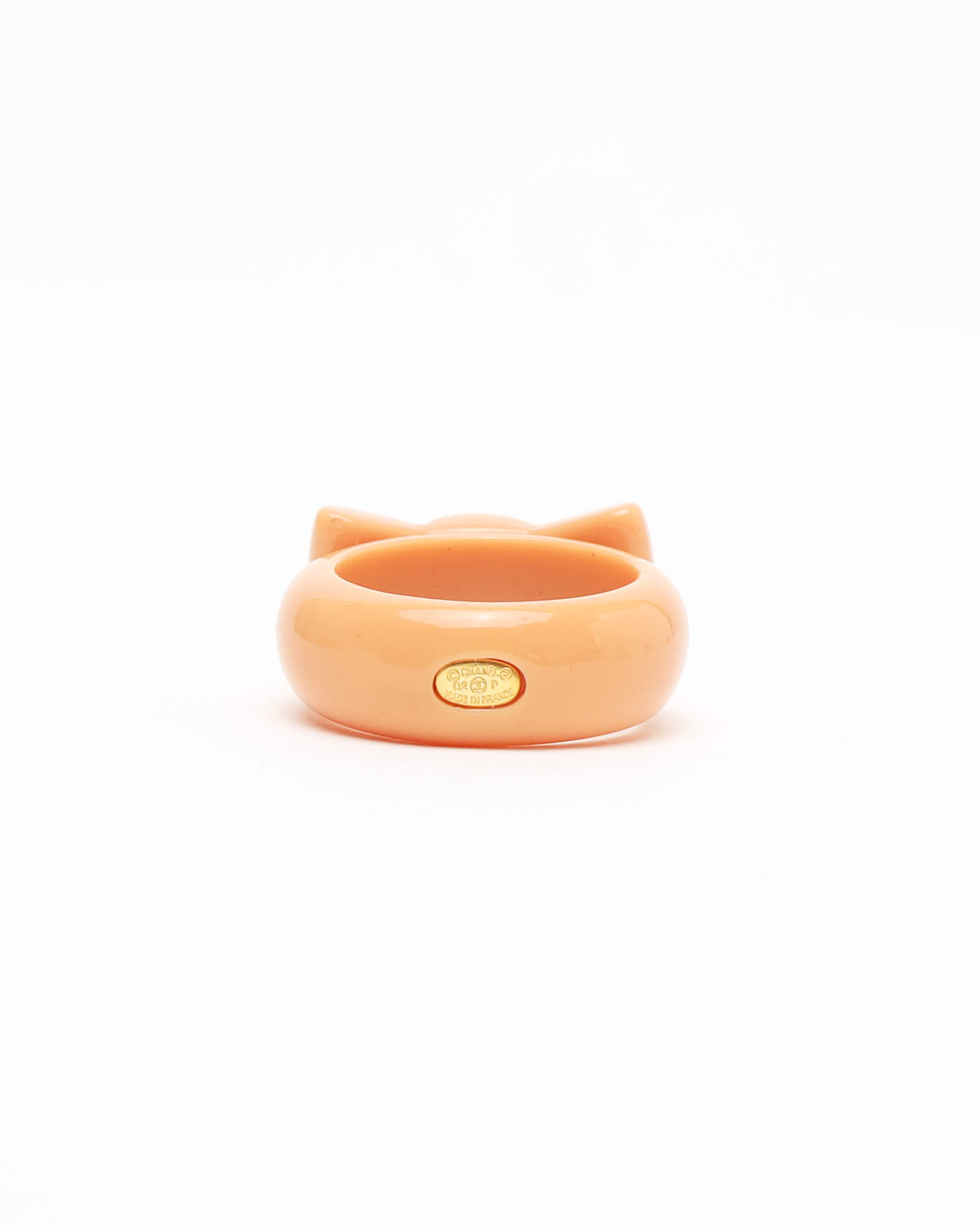 Pre-owned Chanel Coco Mark Ribbon Rhinestone Ring