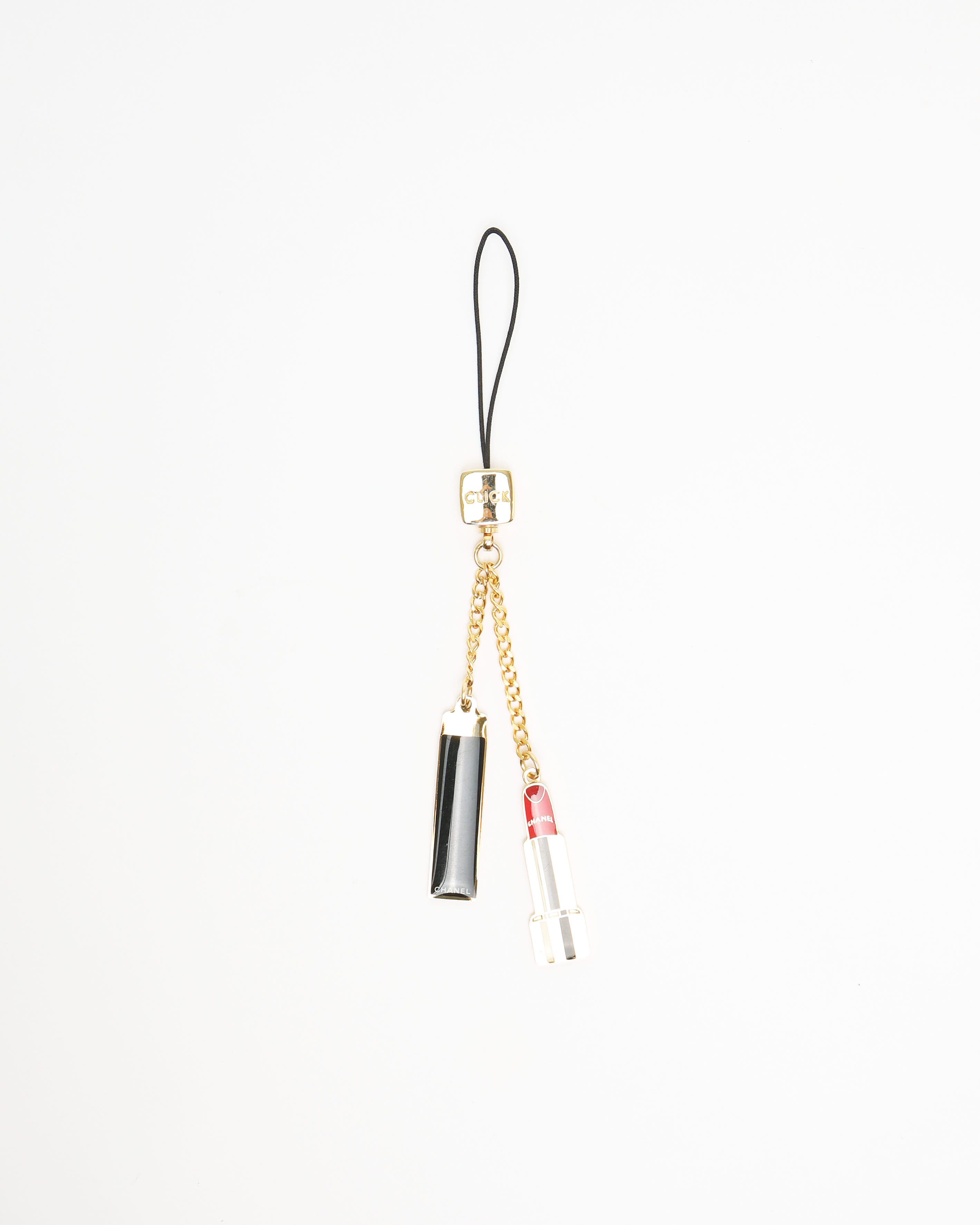 Pre-owned Chanel Gold-tone Lip Motif Charm