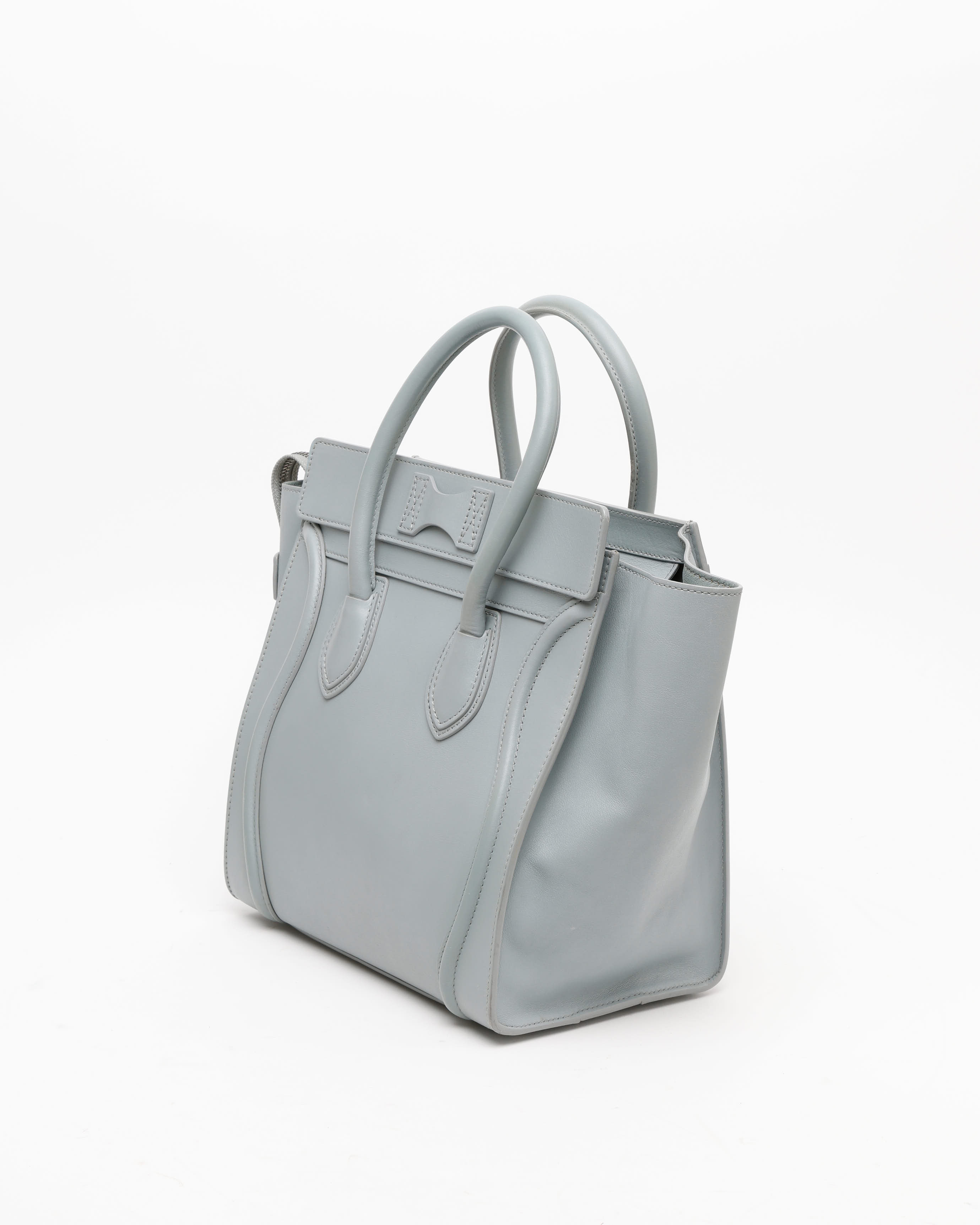 Celine Céline Luggage Mini Bag In Gray