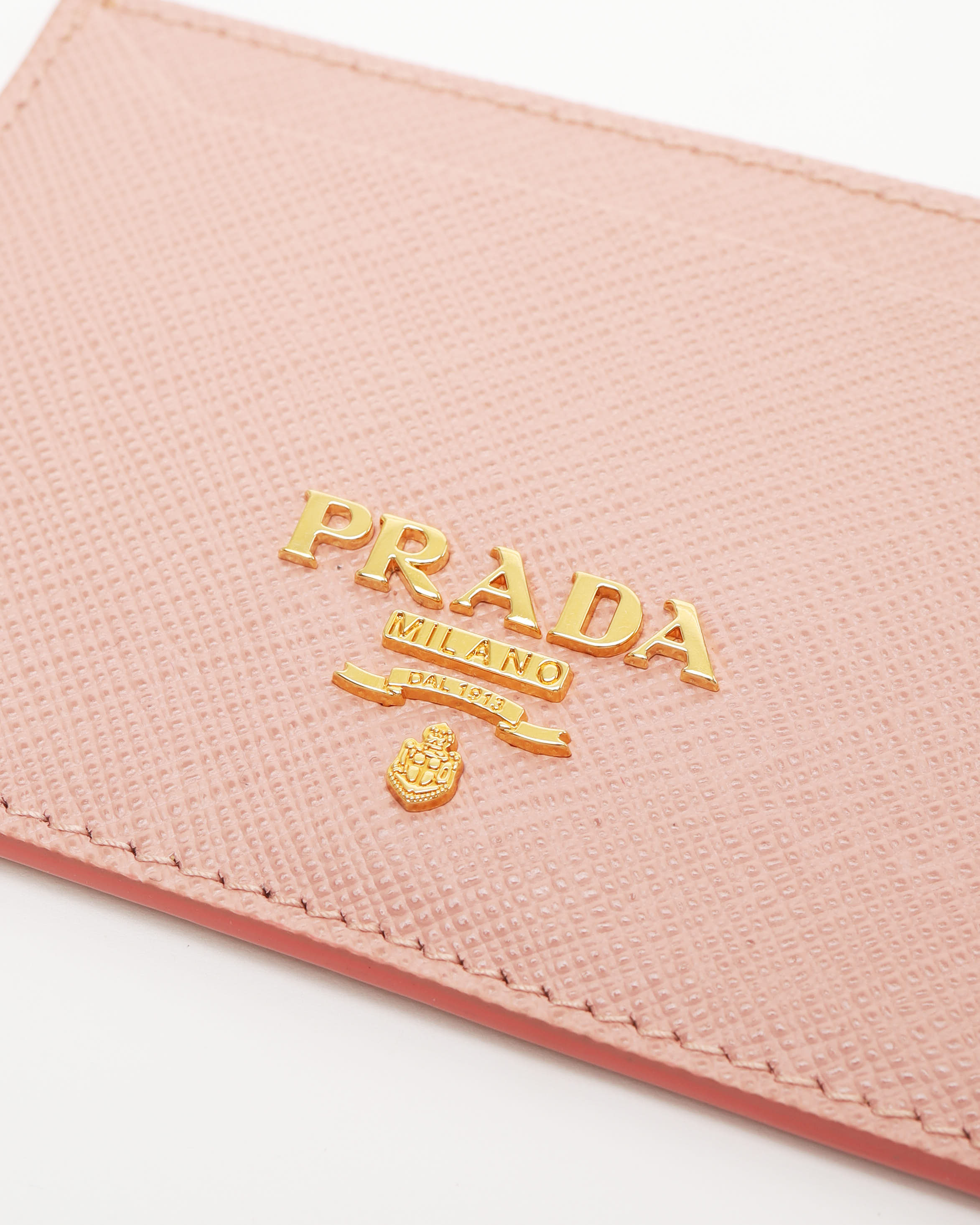 Prada Logo Leather Card Holder