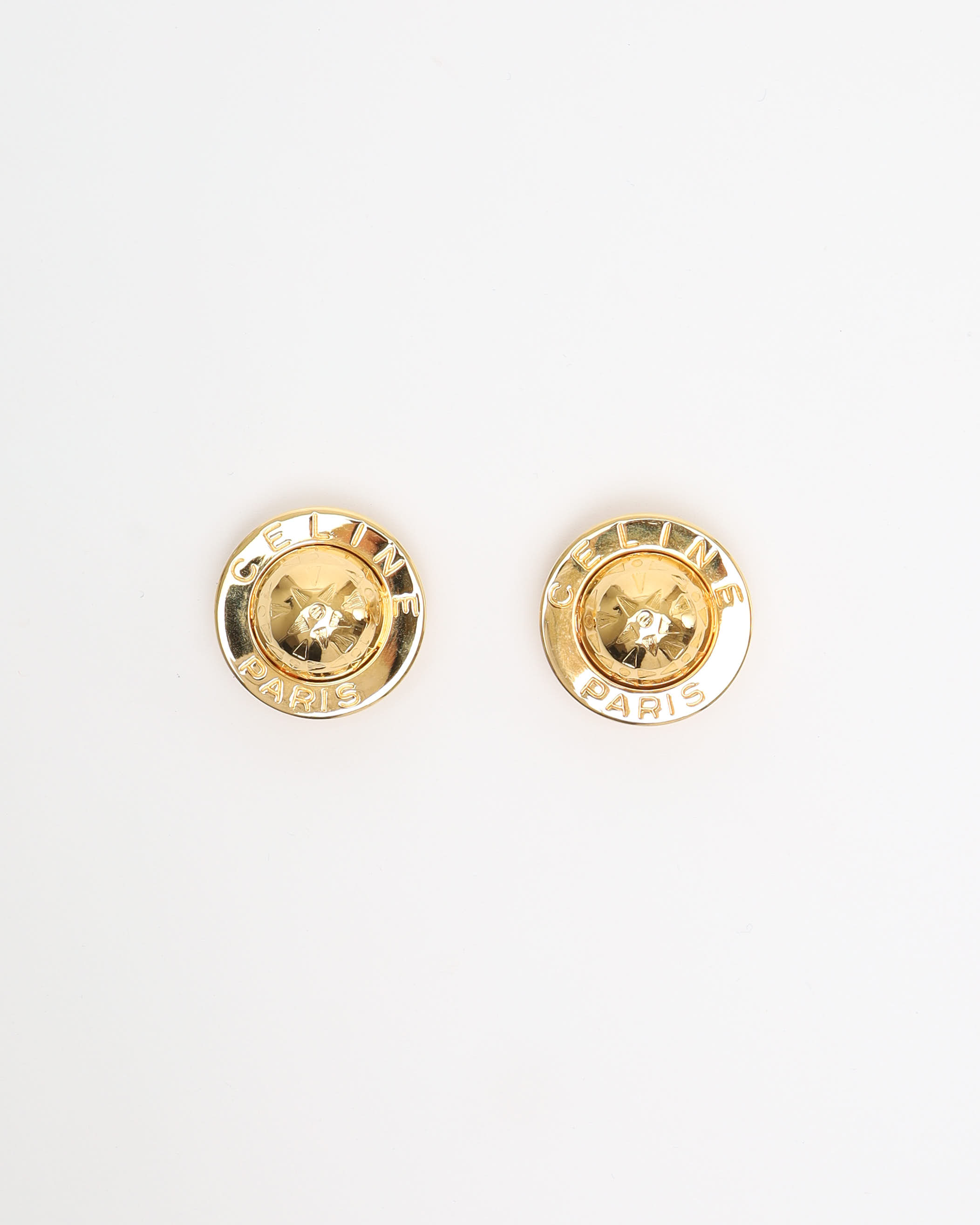 Celine Céline Star Ball Clip-on Earrings In Gold