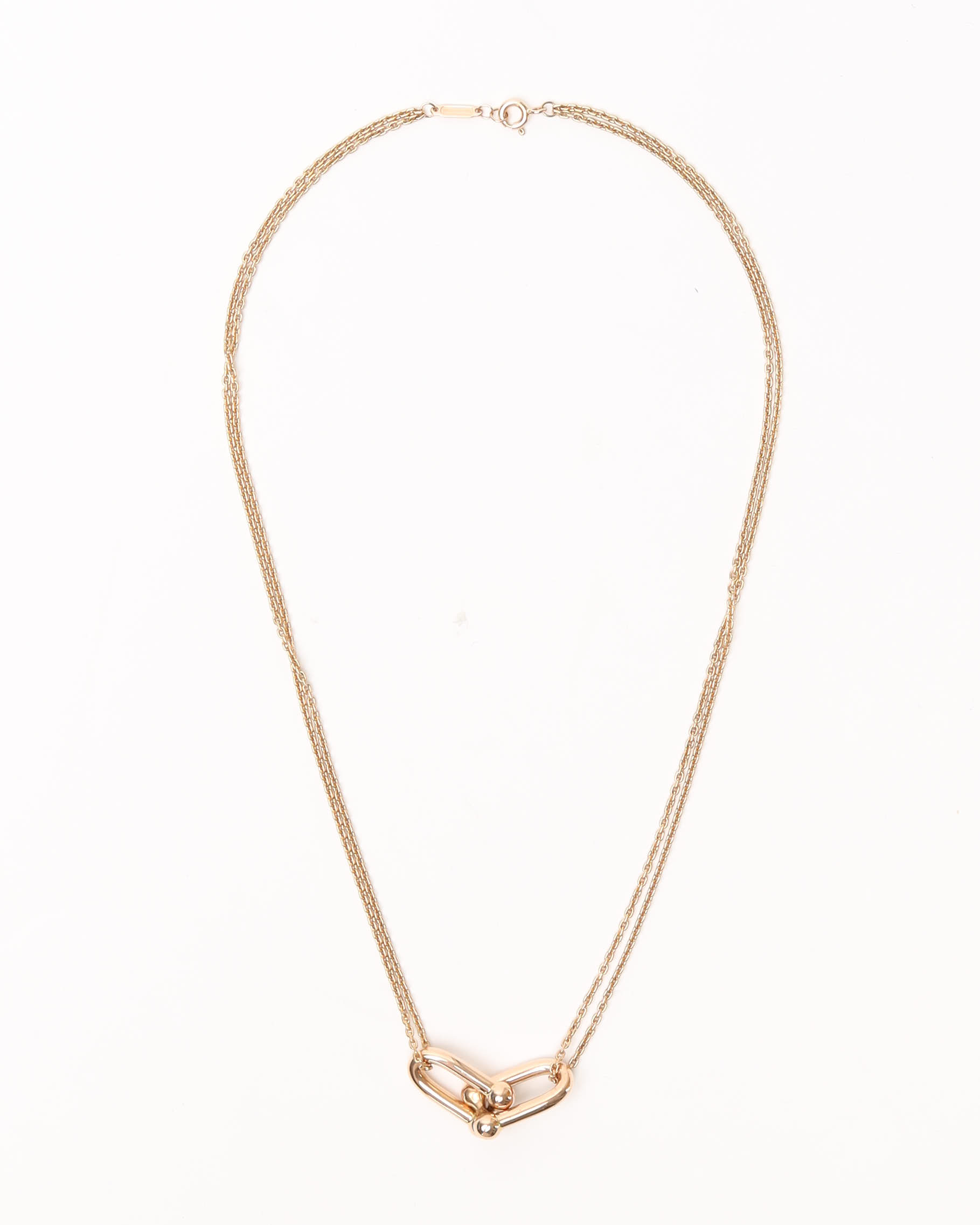 Tiffany & Co Large Double Link Pendant 18kt Rose Gold