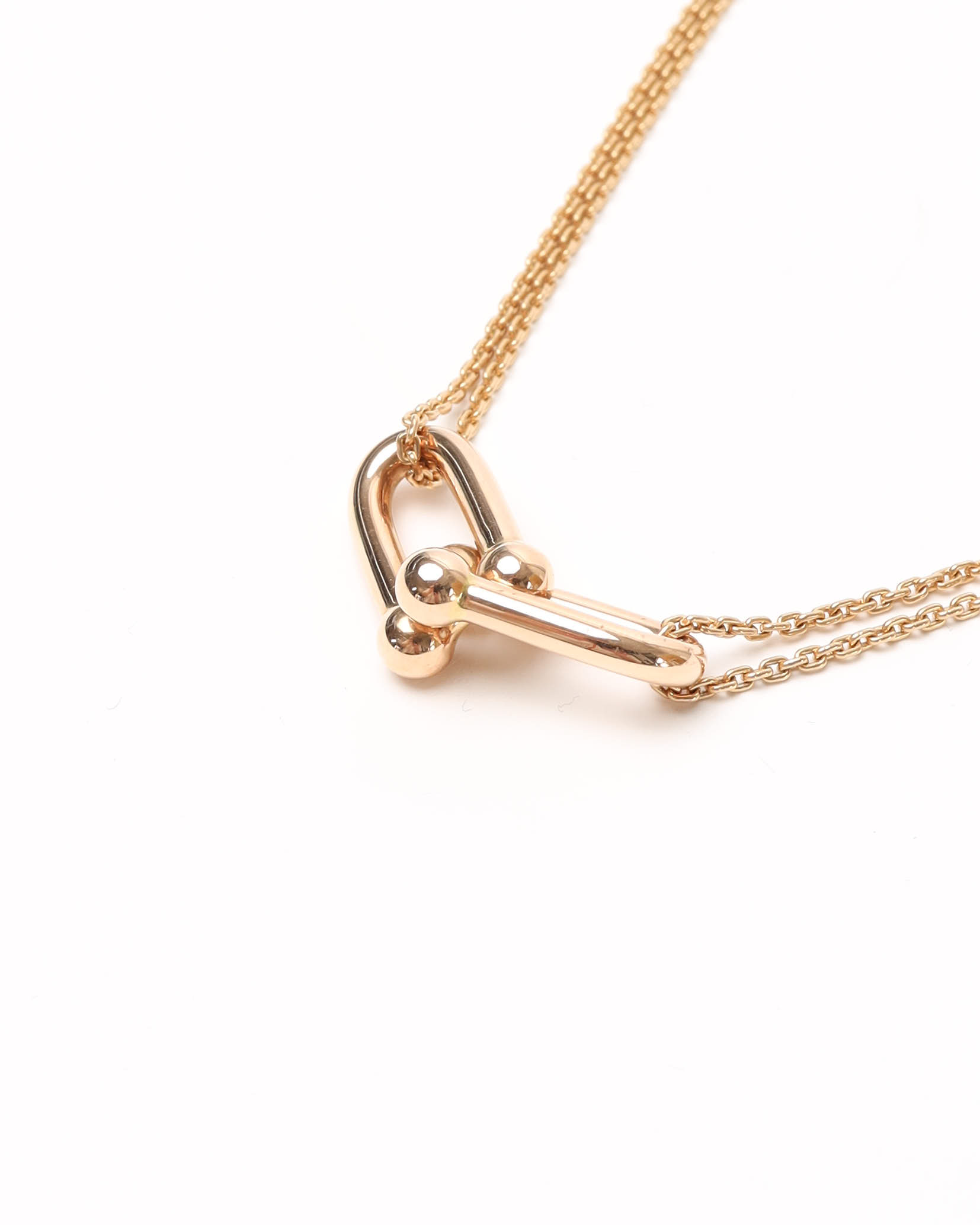 Tiffany & Co Large Double Link Pendant 18kt Rose Gold