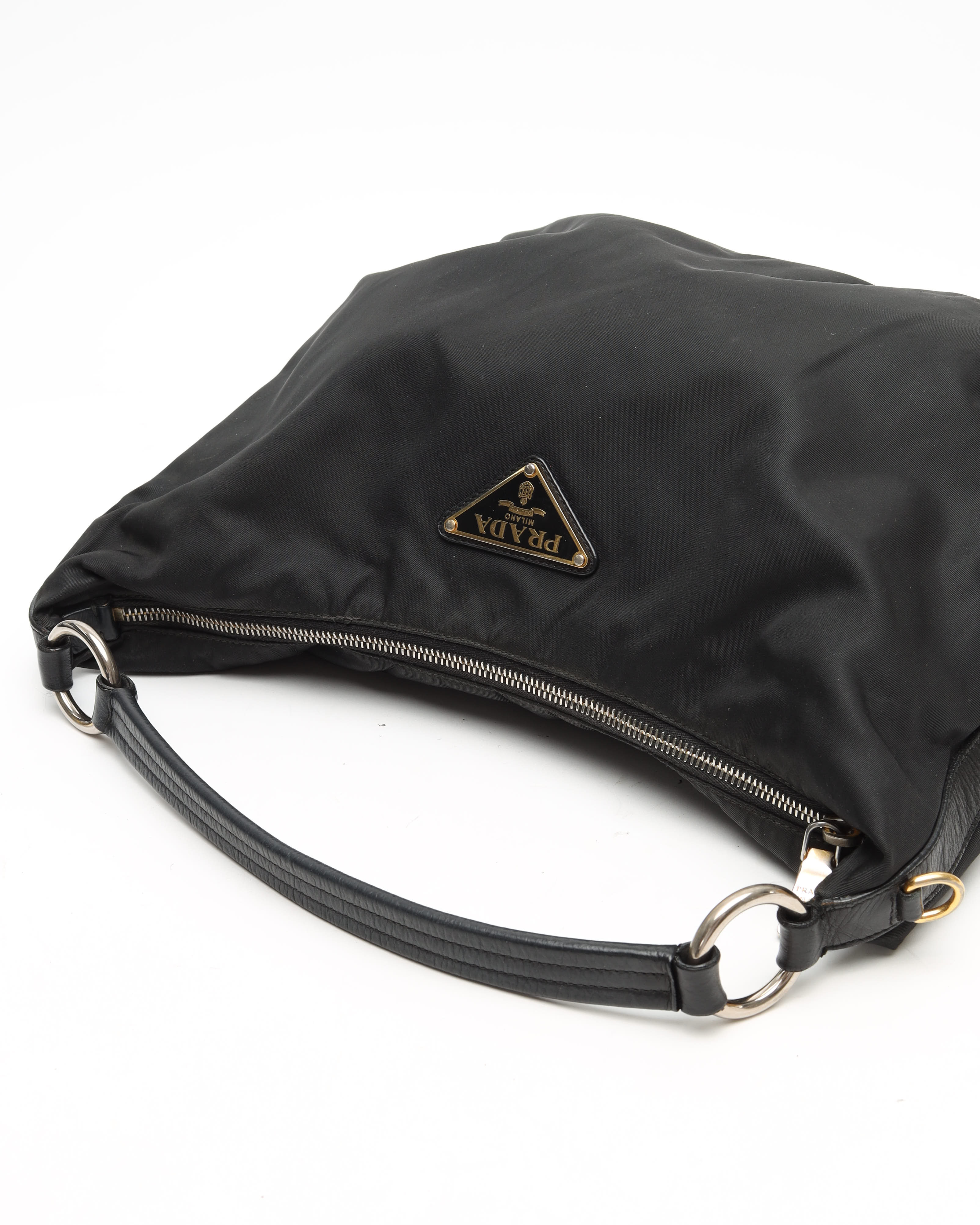 Prada Tessuto Hobo Bag In Black