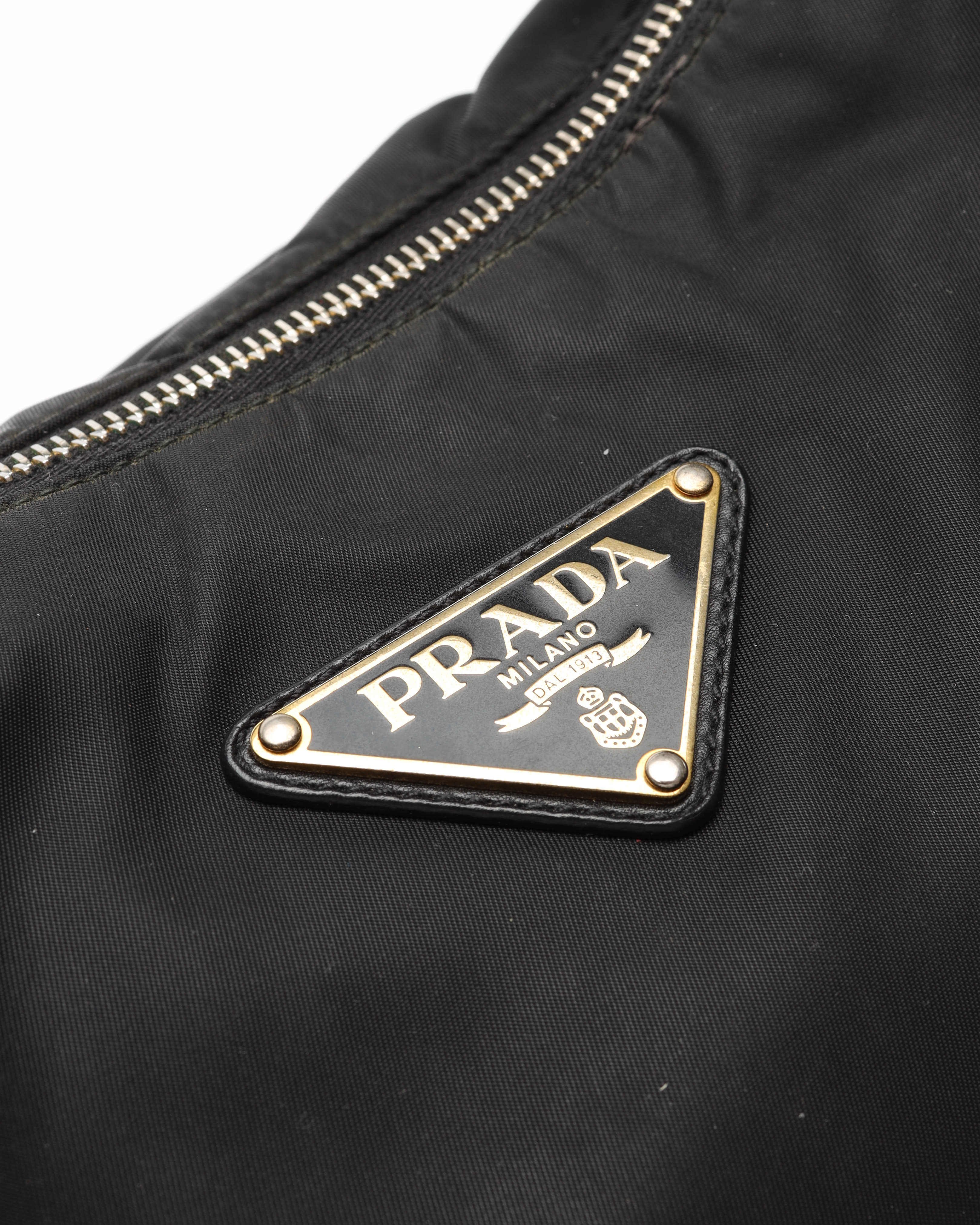 Prada Tessuto Hobo Bag In Black