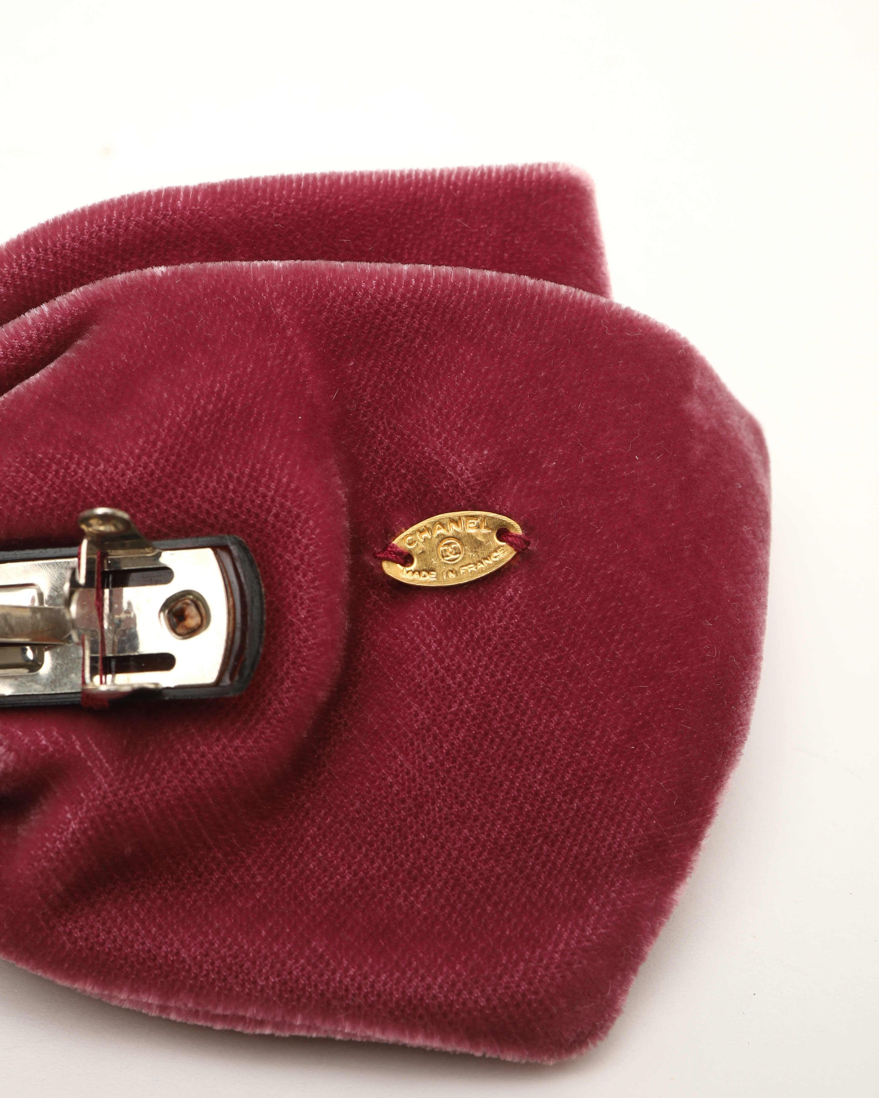Pre-owned Chanel Velour Ribbon Haarspange