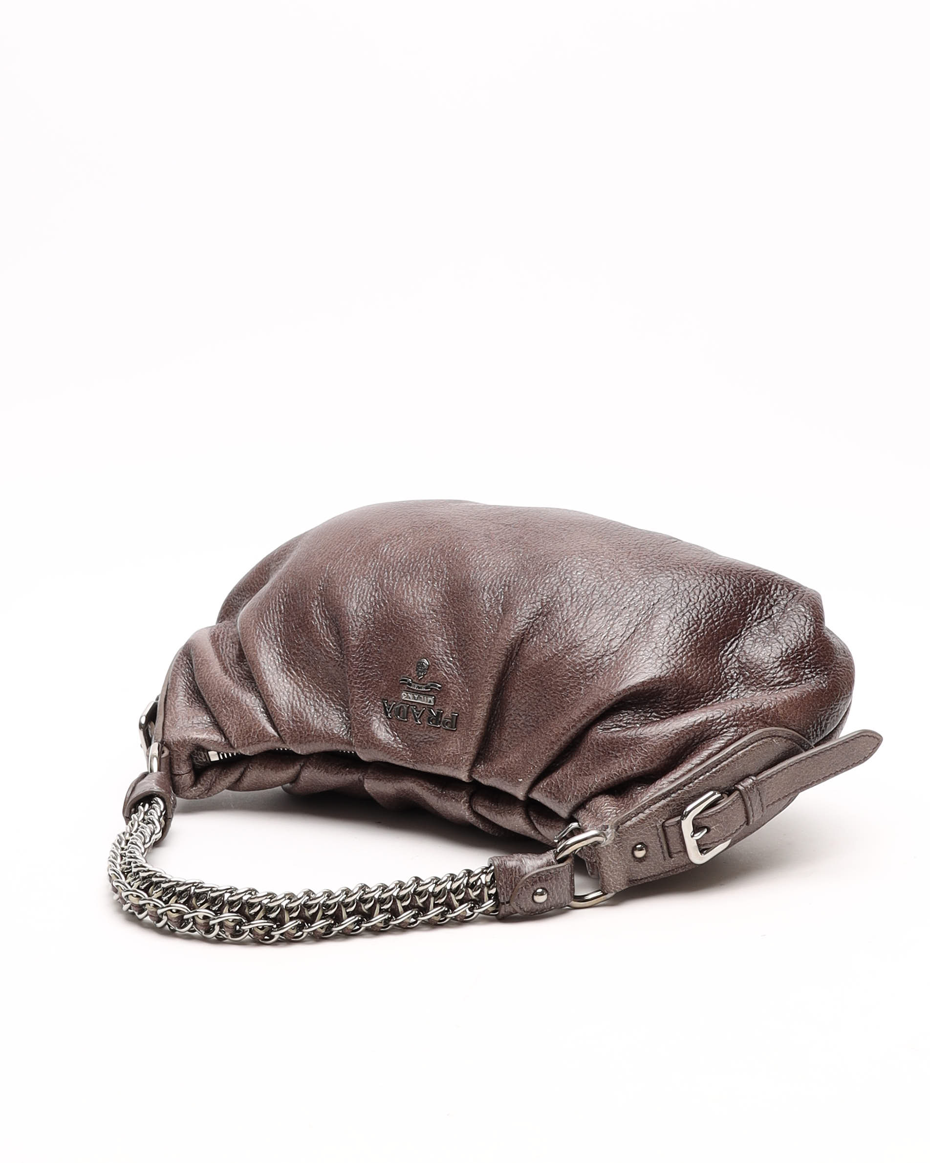 Prada Cervo Lux Hobo Bag In Brown