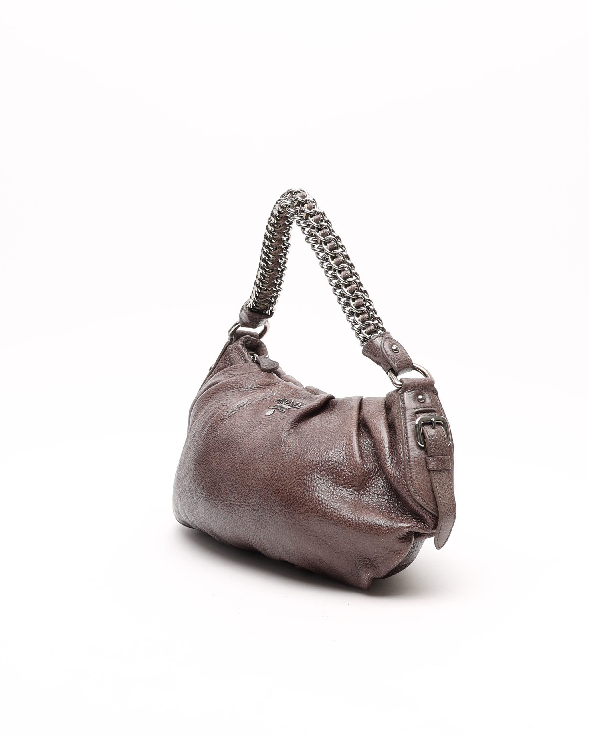 Prada Cervo Lux Hobo Bag In Brown