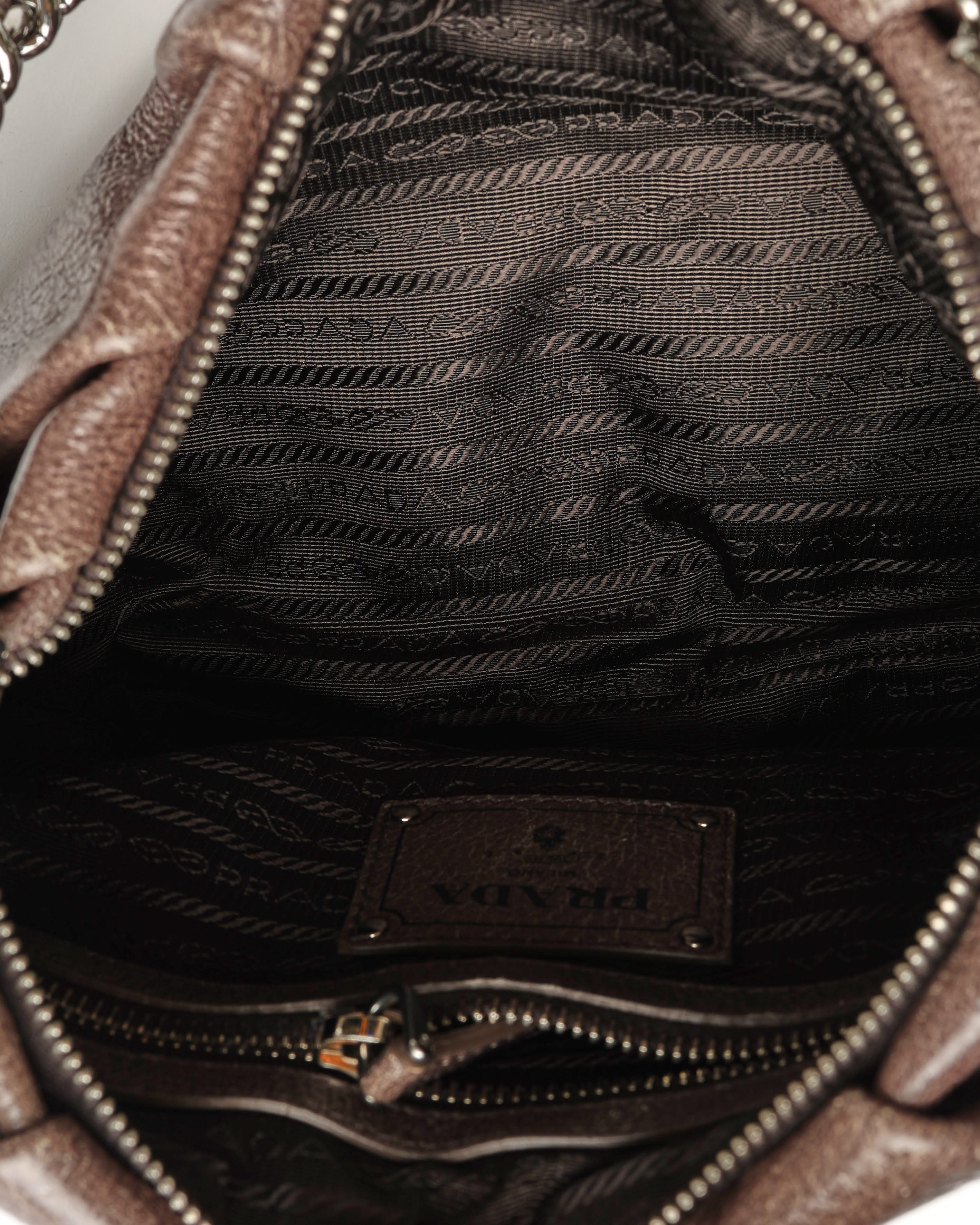 Prada Cervo Lux Hobo Bag In Brown