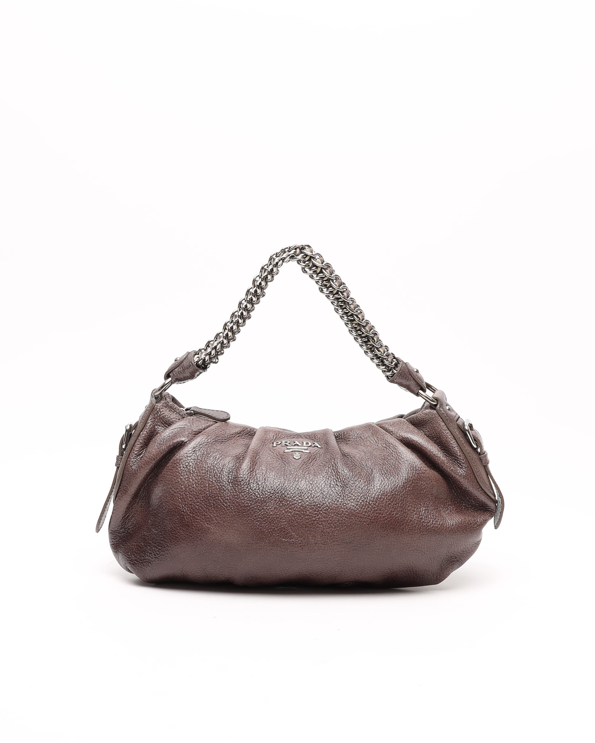 Prada Cervo Lux Hobo Bag In Brown