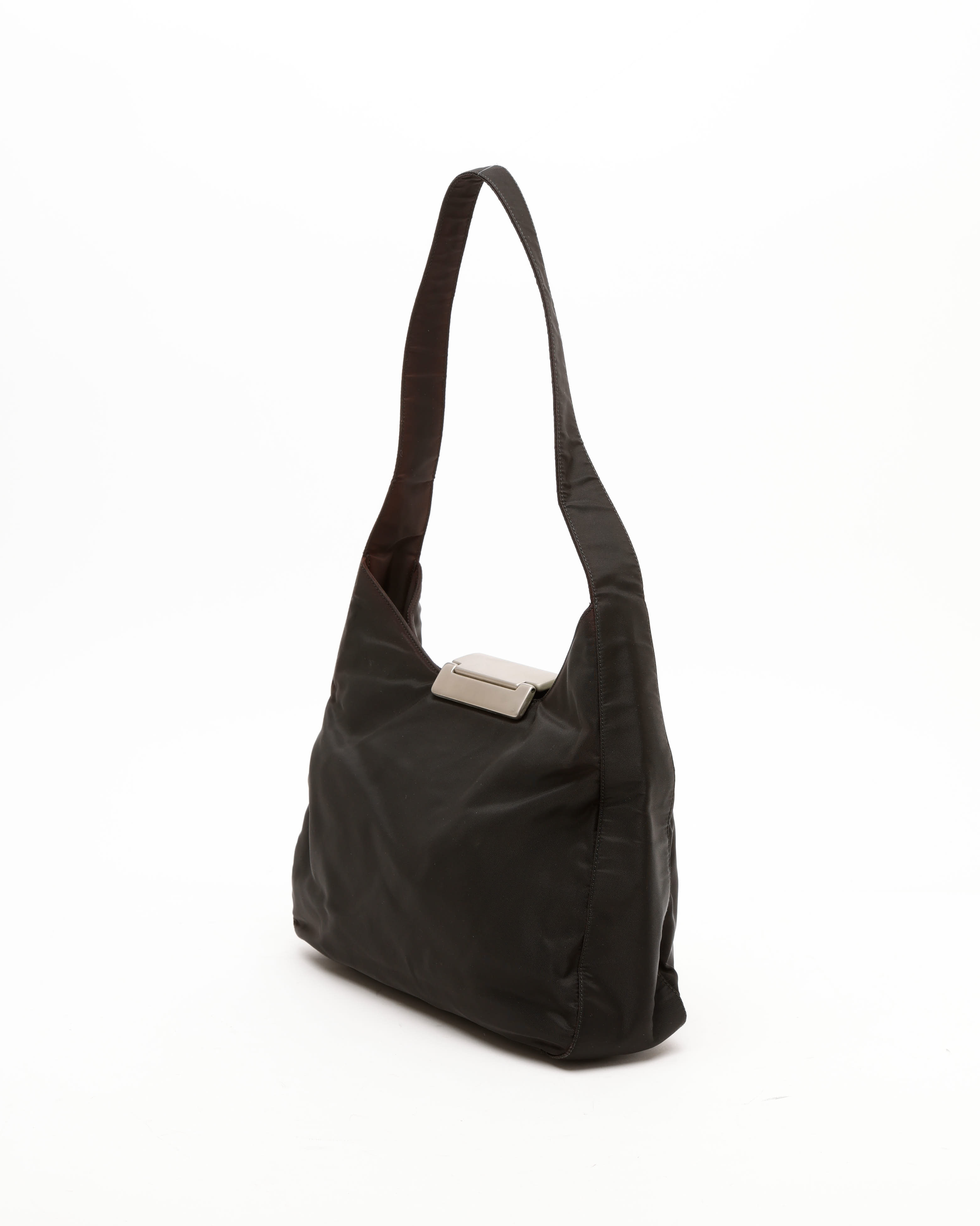 Prada Tessuto Hobo Bag In Black