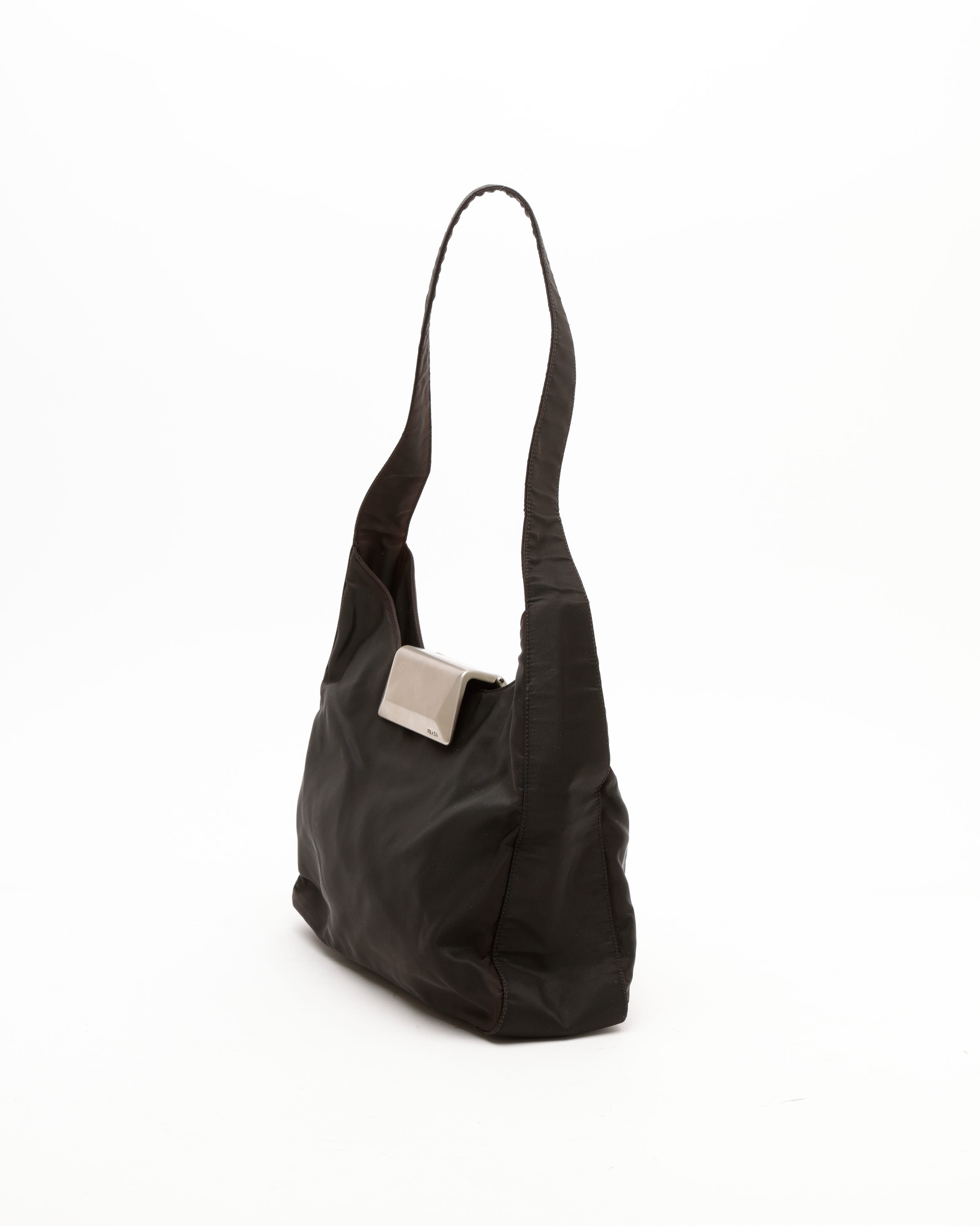 Prada Tessuto Hobo Bag In Black