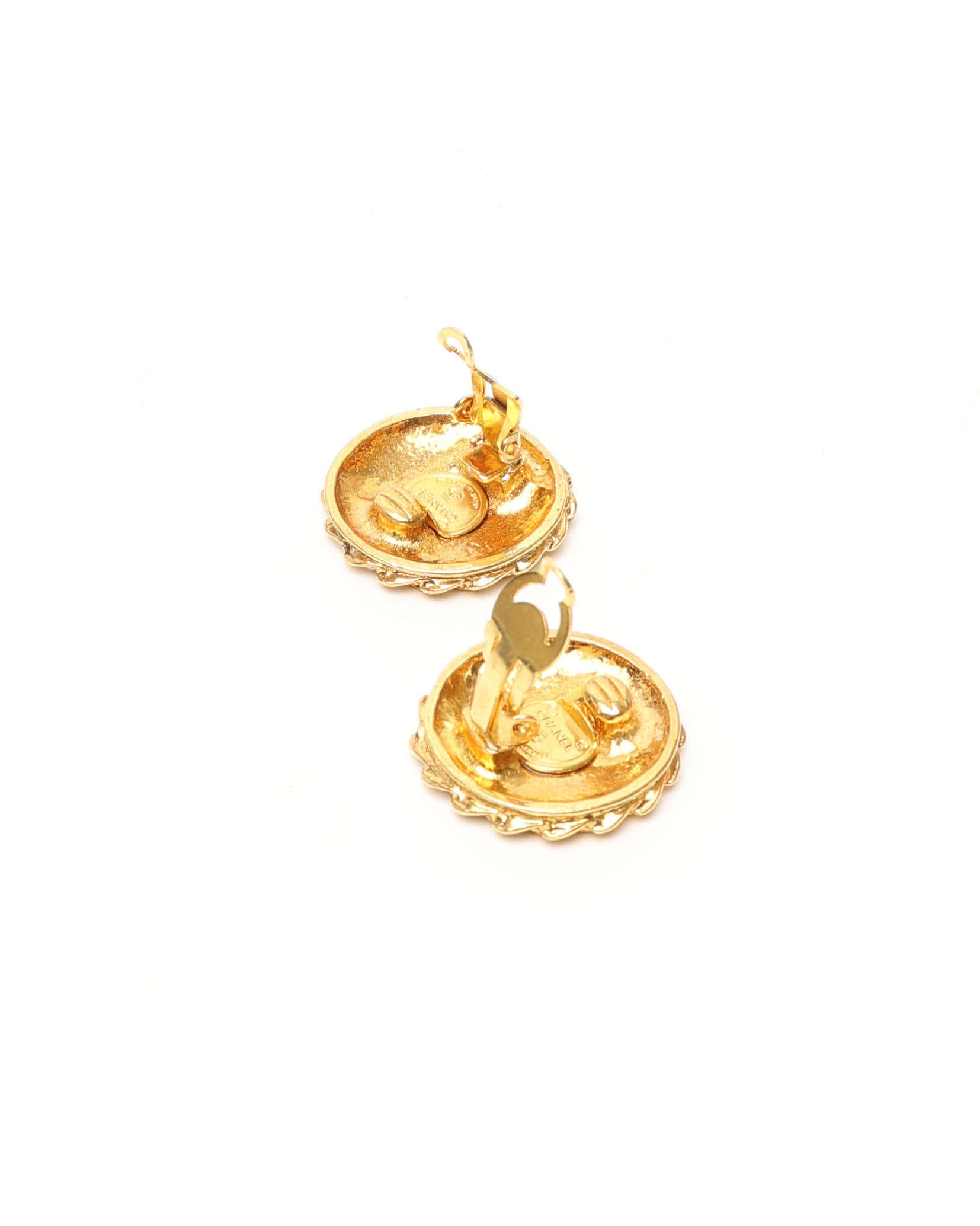 Pre-owned Chanel Mademoiselle Strasssteine Ohrclips