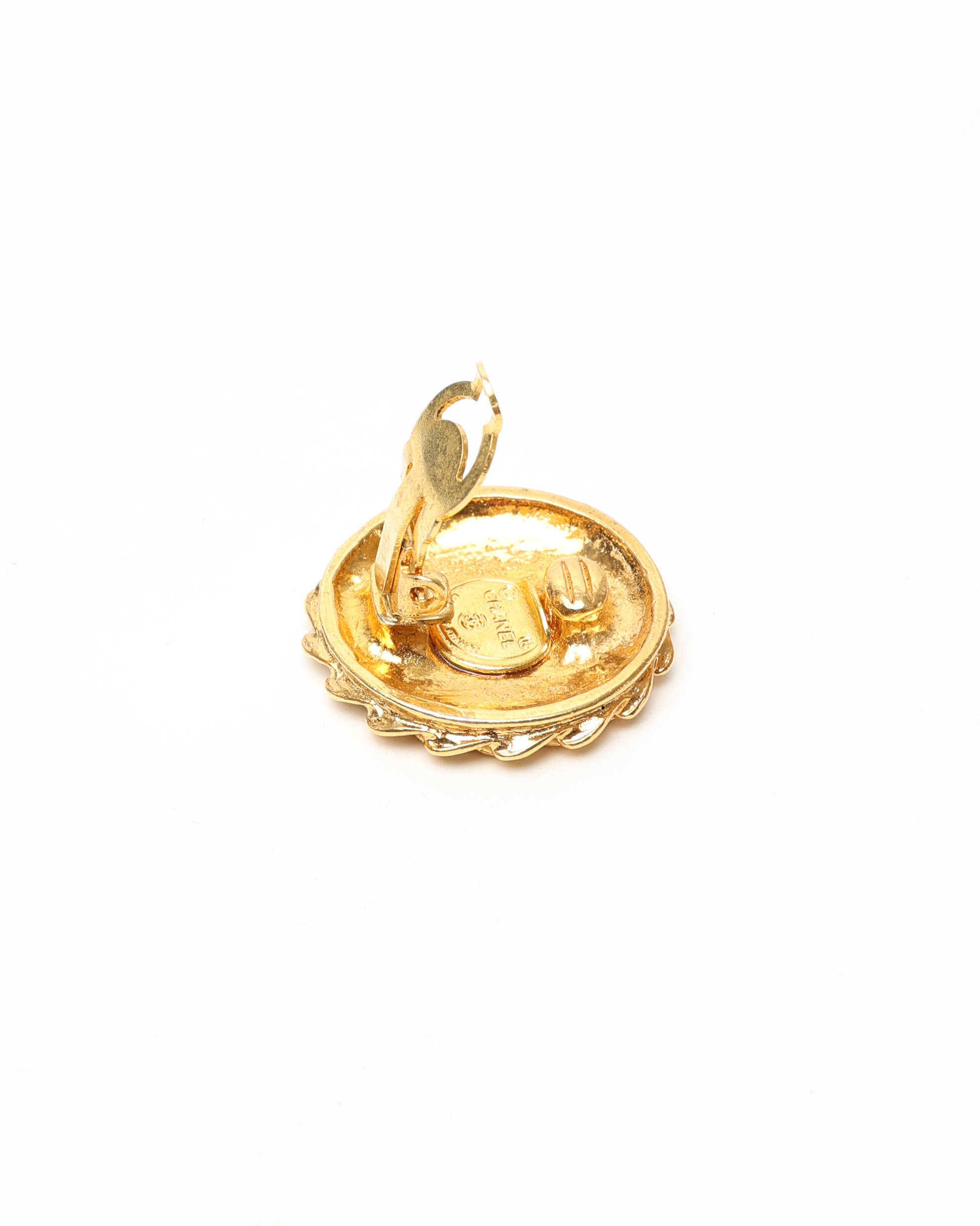 Pre-owned Chanel Mademoiselle Strasssteine Ohrclips
