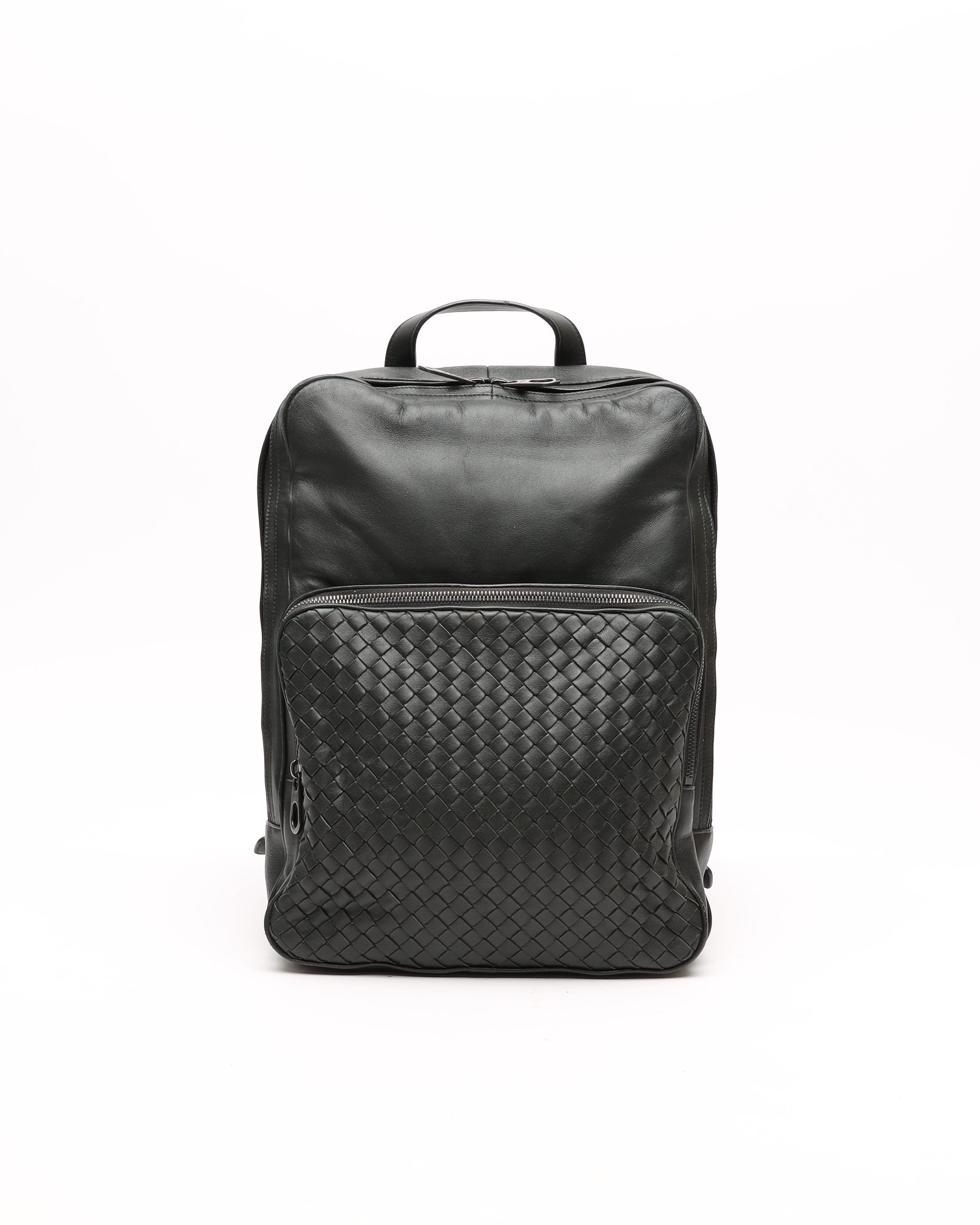 Bottega Veneta Intrecciato Backpack In Black