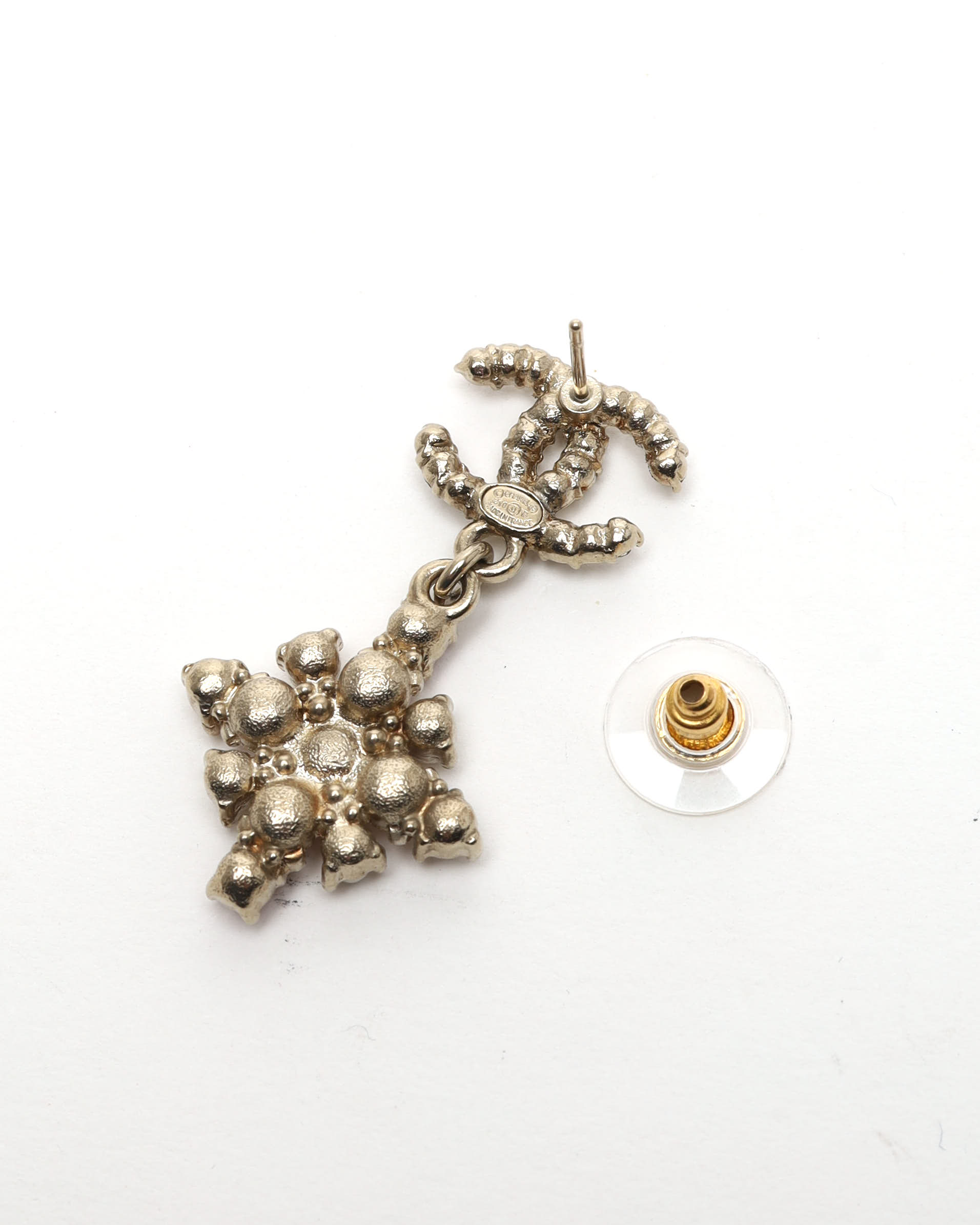 Pre-owned Chanel Coco Mark Strasssteine Hängende Ohrringe
