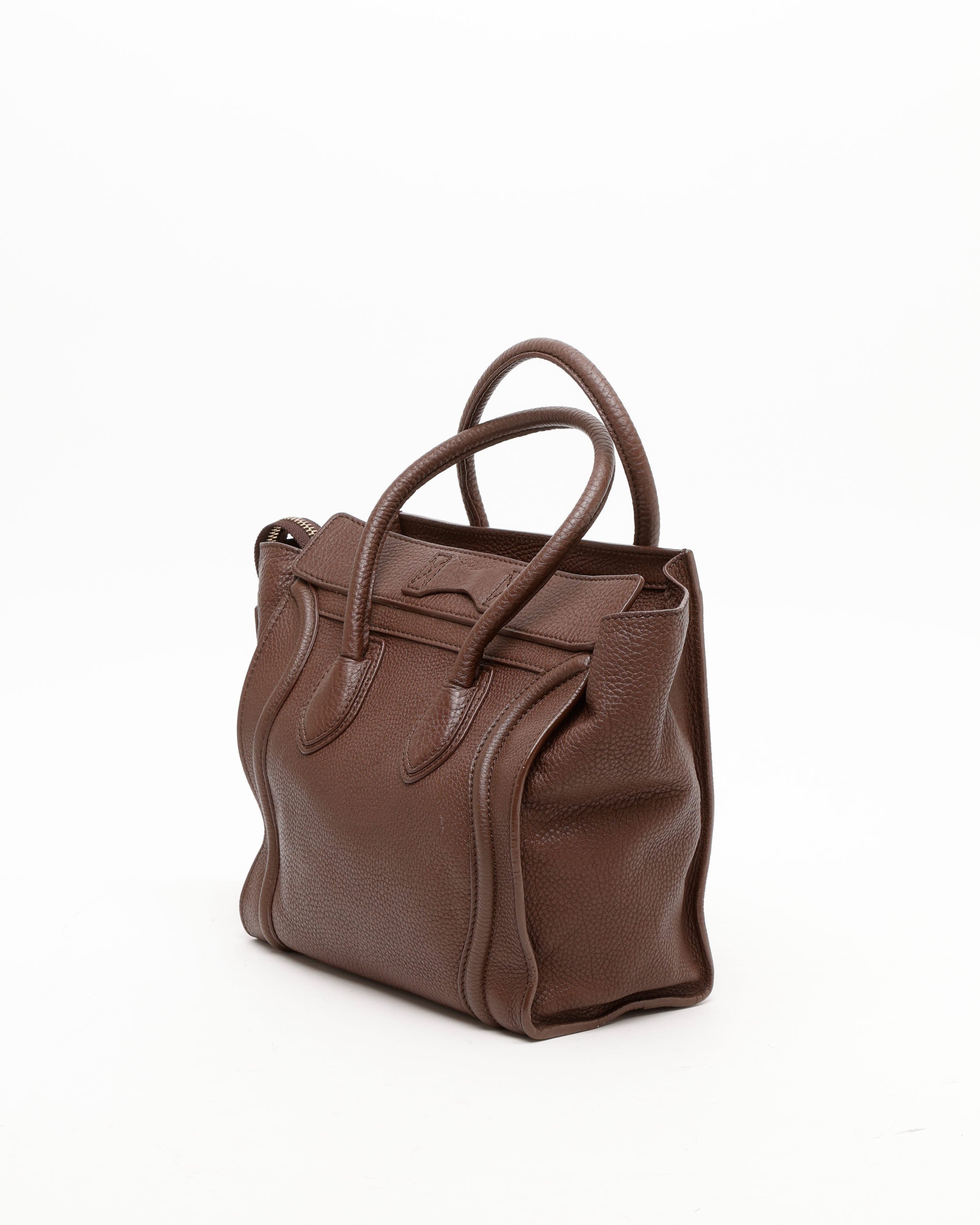 Celine Céline Micro Luggage Bag In Brown