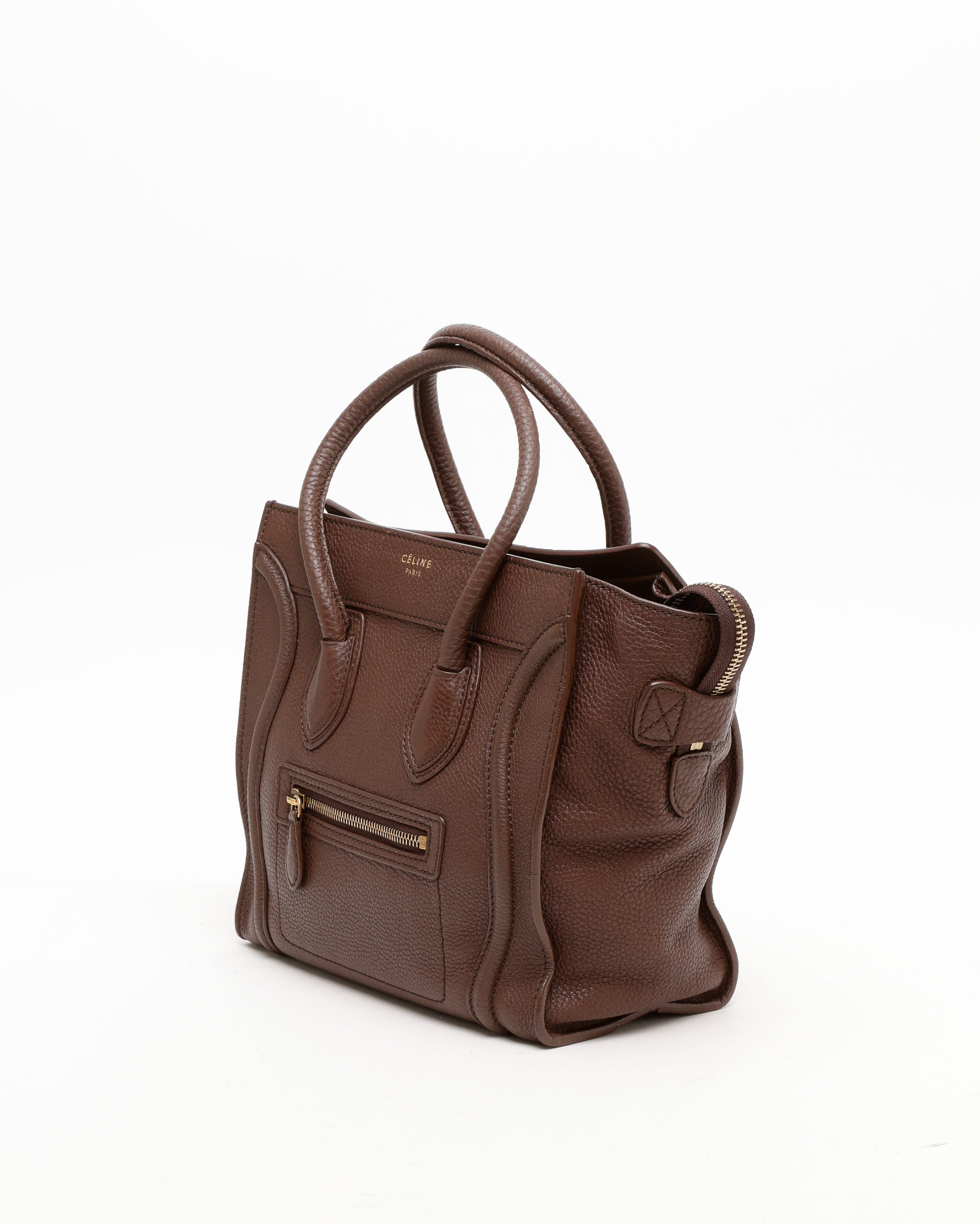 Celine Céline Micro Luggage Bag In Brown