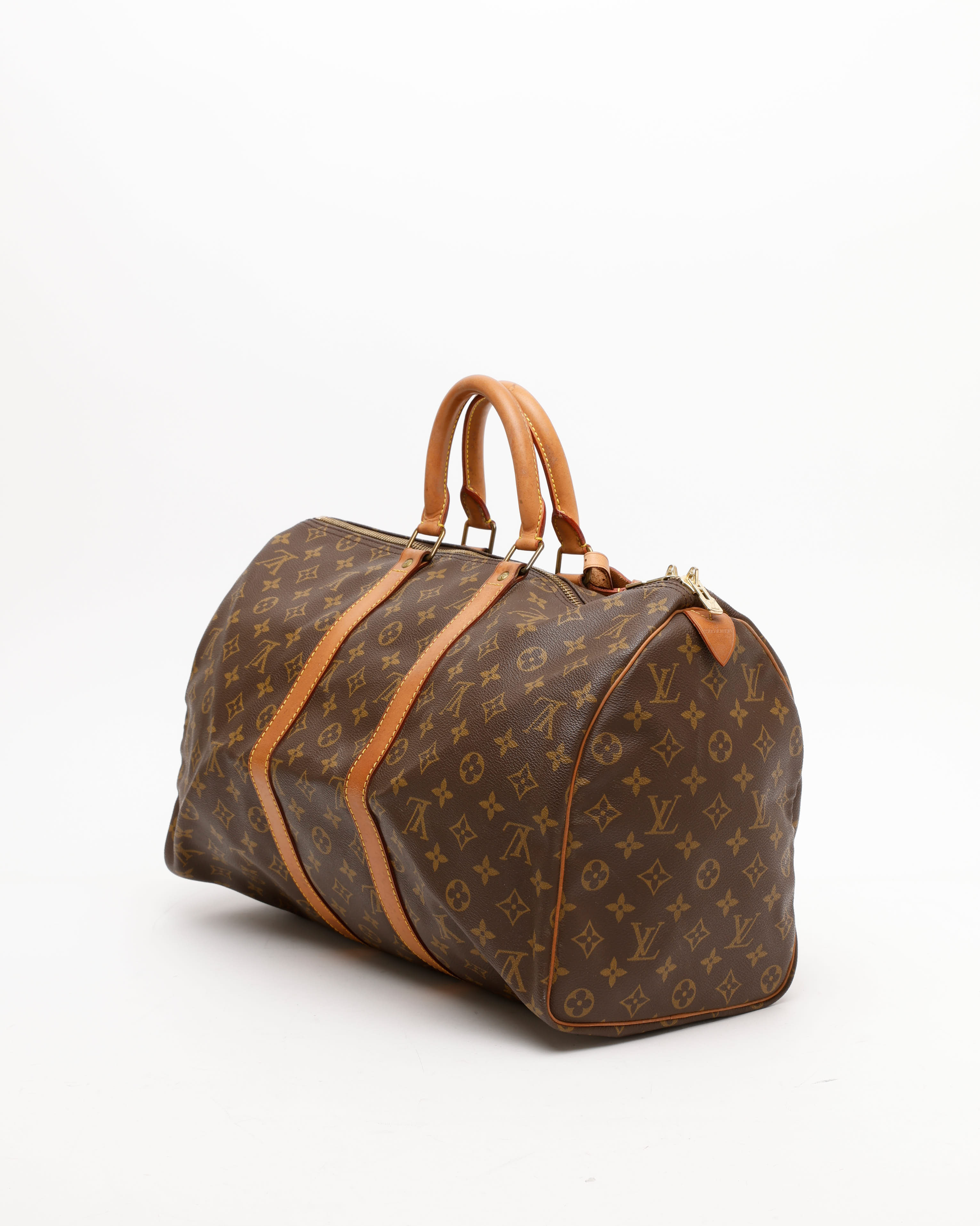 Pre-owned Louis Vuitton Keepall Monogram 45 Weekend Bag In Brown