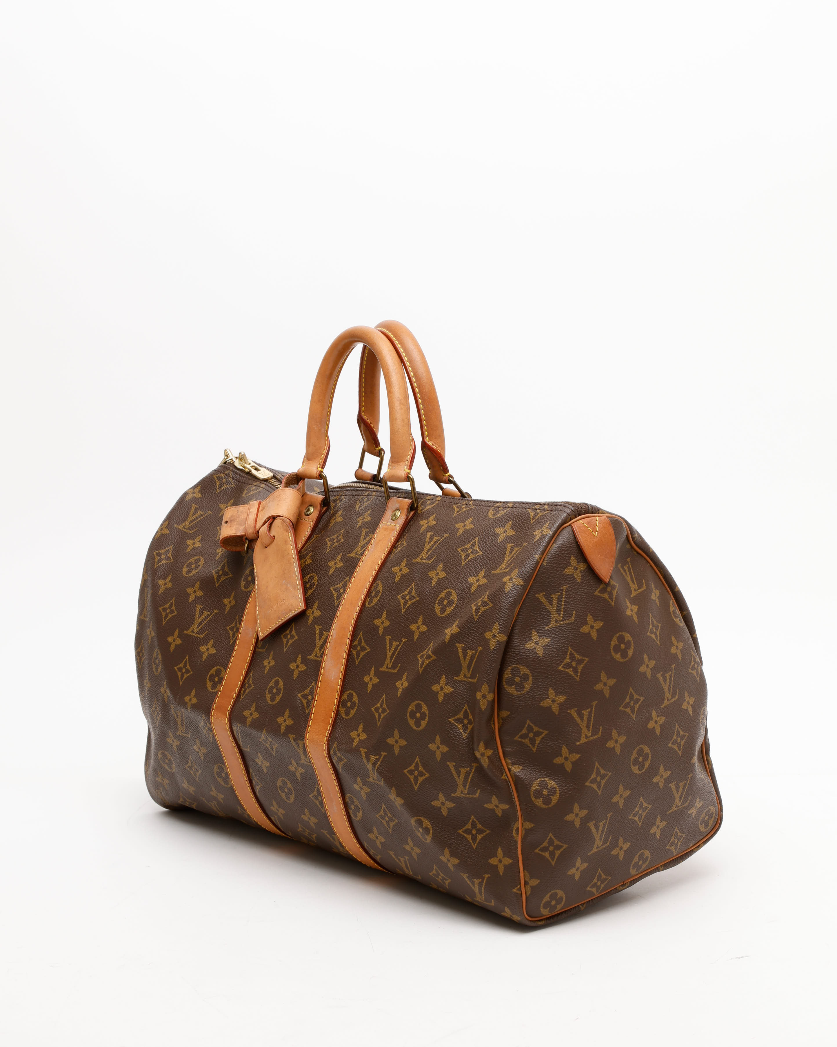Pre-owned Louis Vuitton Keepall Monogram 45 Weekend Bag In Brown
