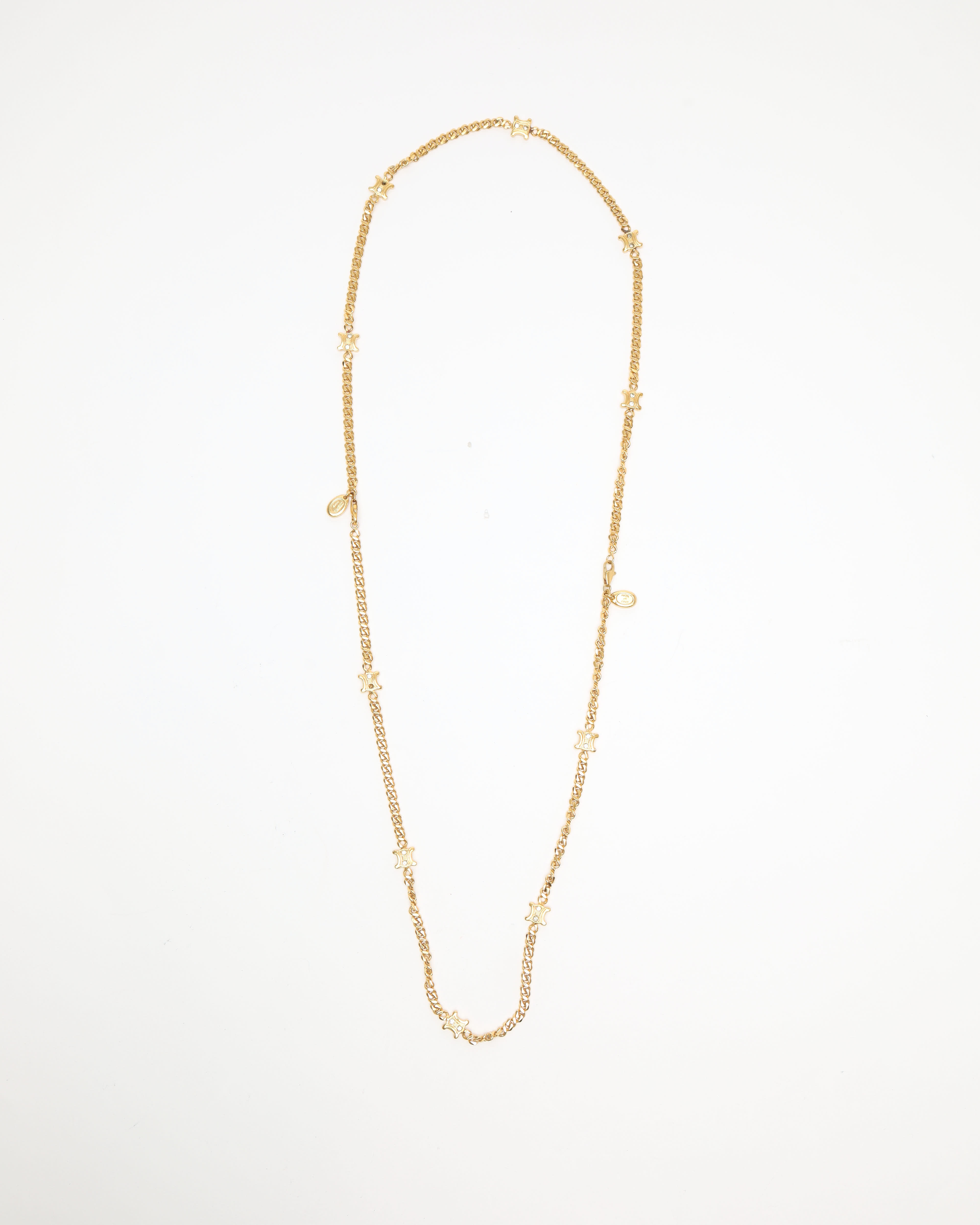Celine Céline Macadam Rhinestone Necklace