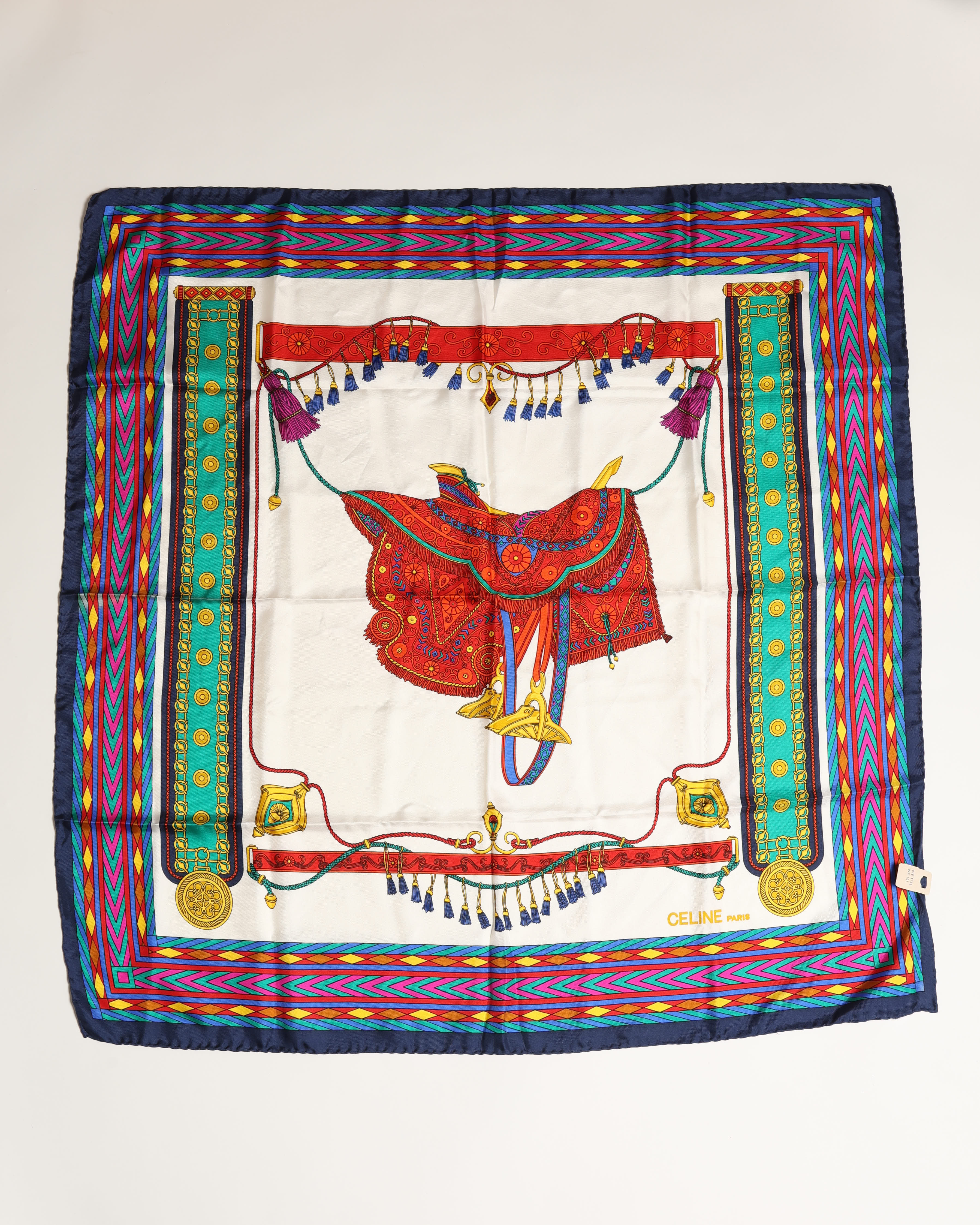 Celine Céline 90 Saddle Silk Scarf