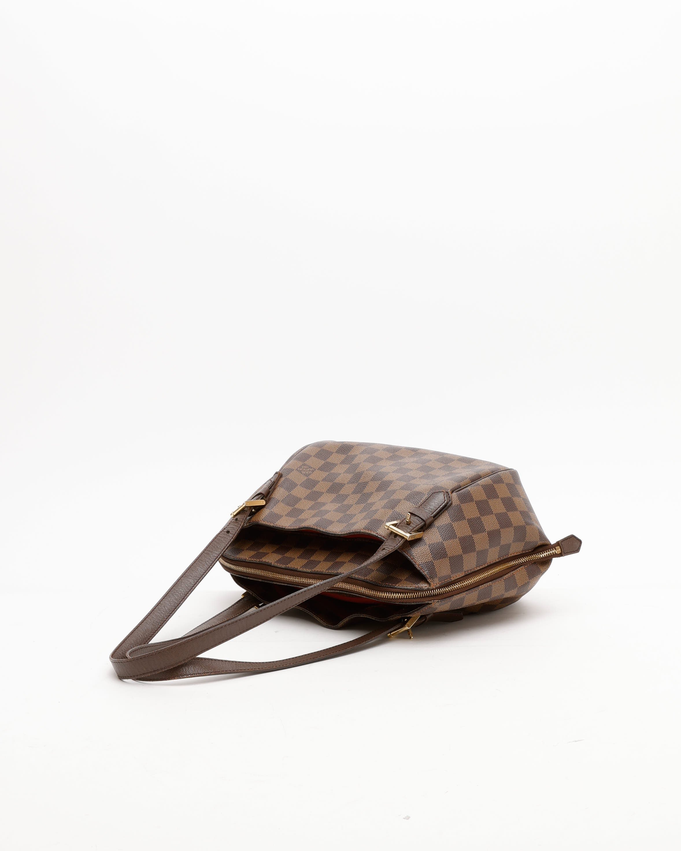 Pre-owned Louis Vuitton Damier Ebene Belem Mm Bag In Brown