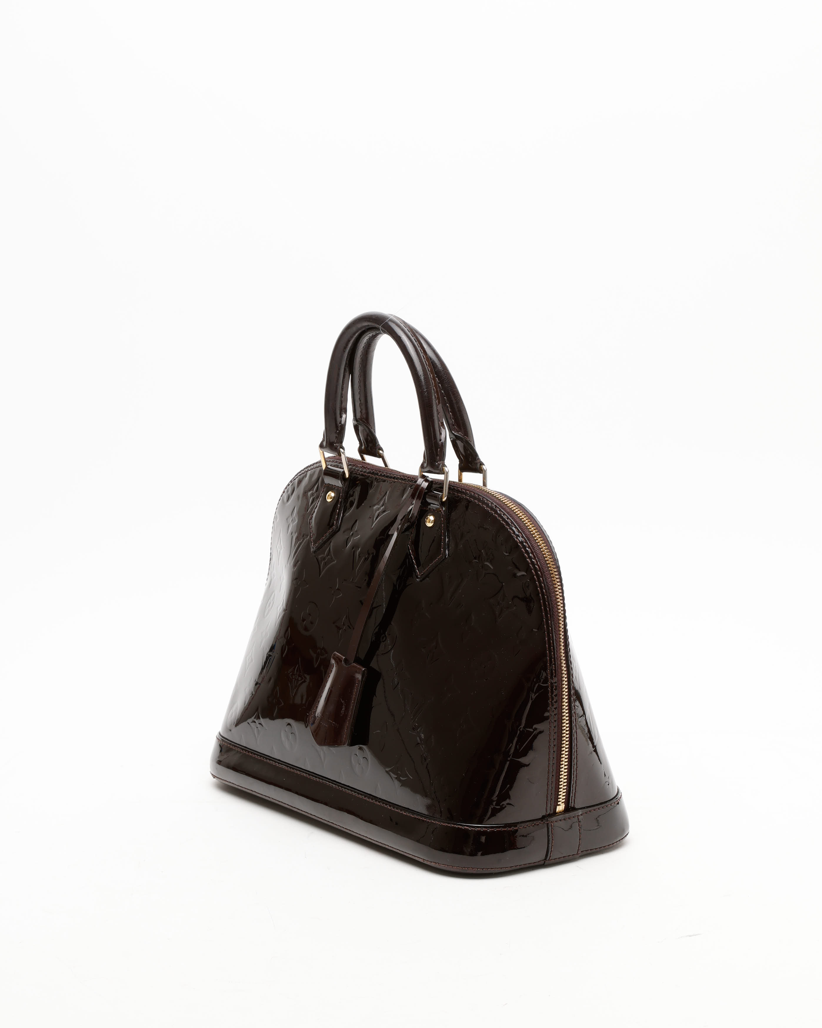 Pre-owned Louis Vuitton Vernis Alma Pm Bag In Burgundy