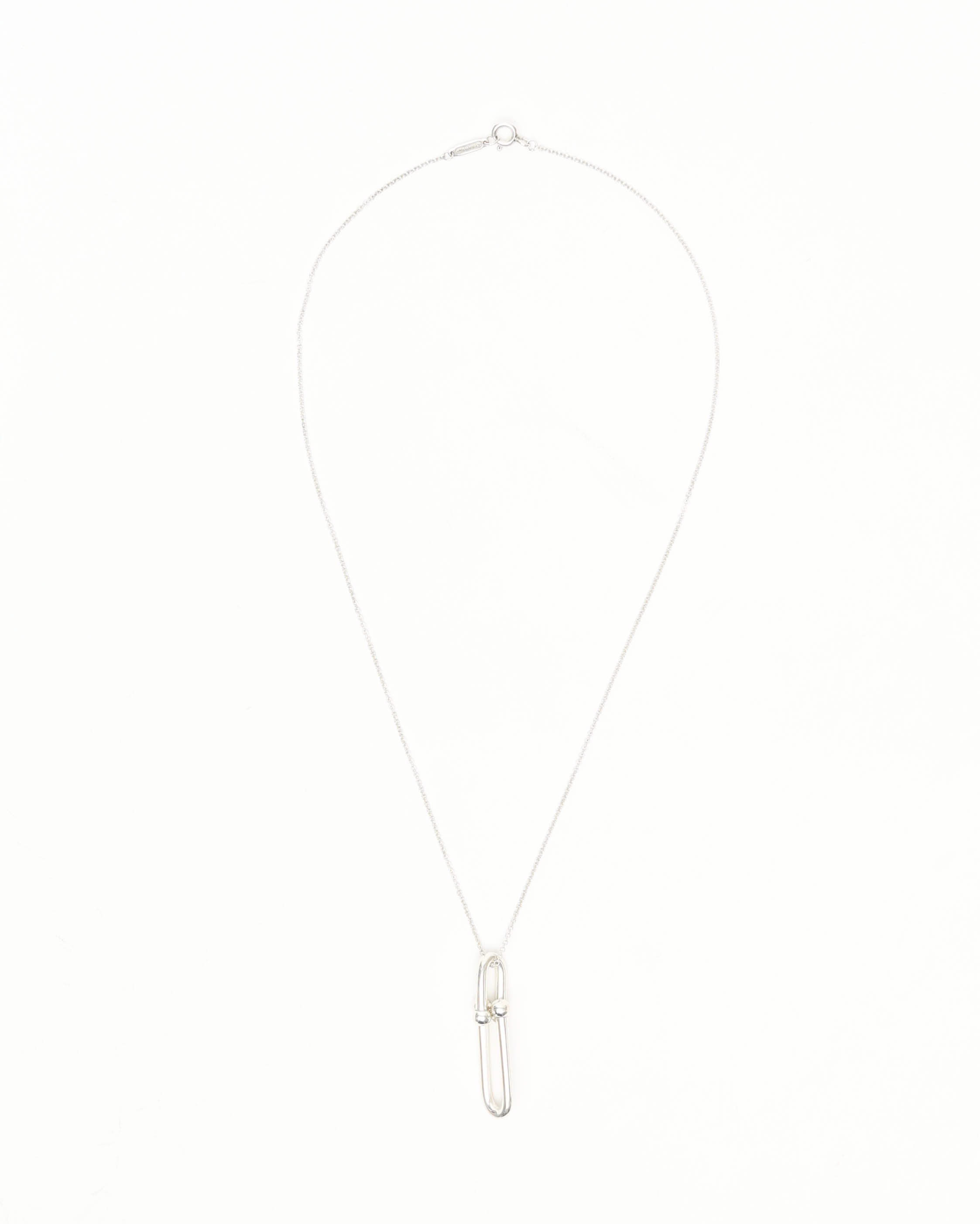 Tiffany & Co Hardwear Elongated Link Pendant In Sterling Silver Necklace
