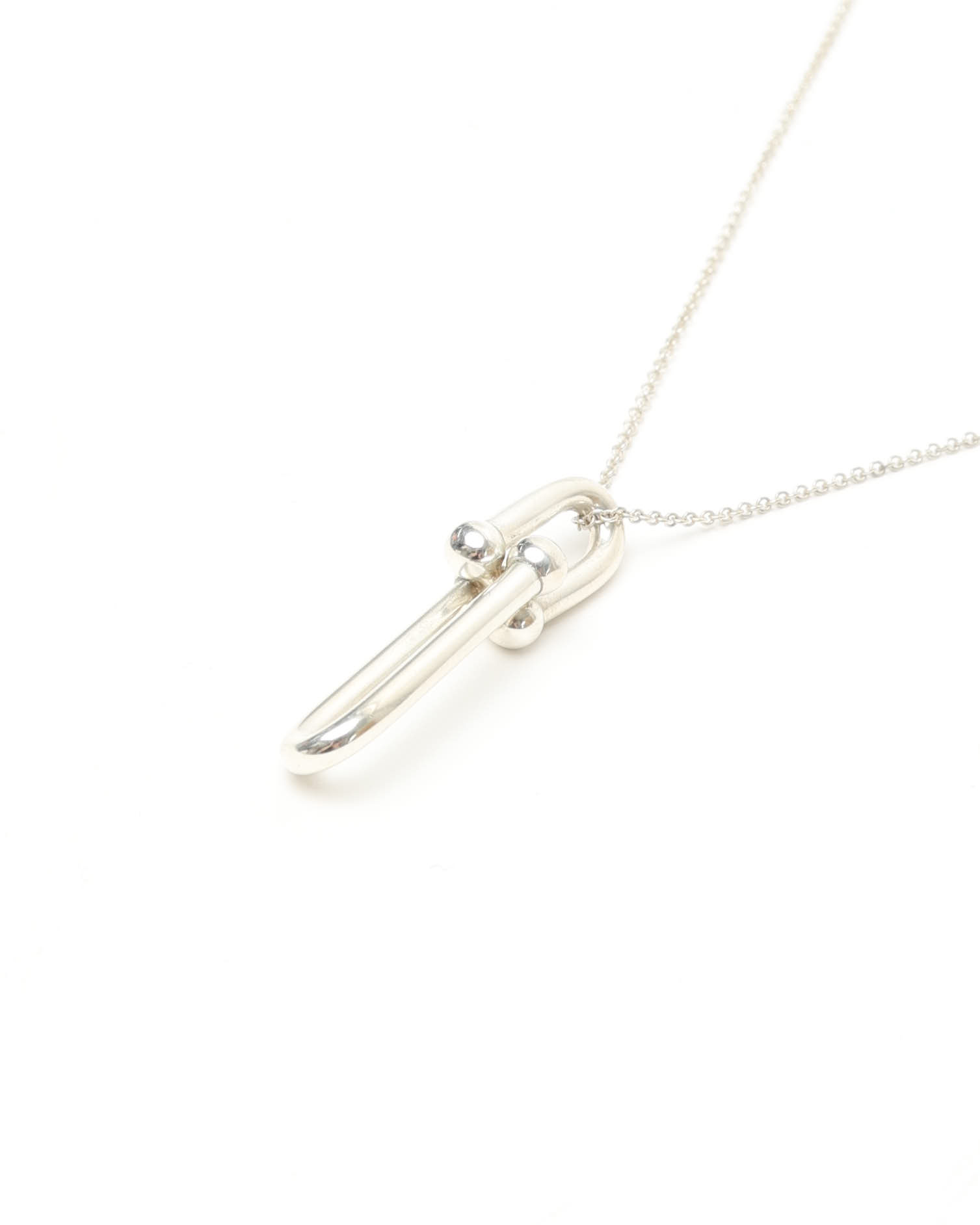 Tiffany & Co Hardwear Elongated Link Pendant In Sterling Silver Necklace