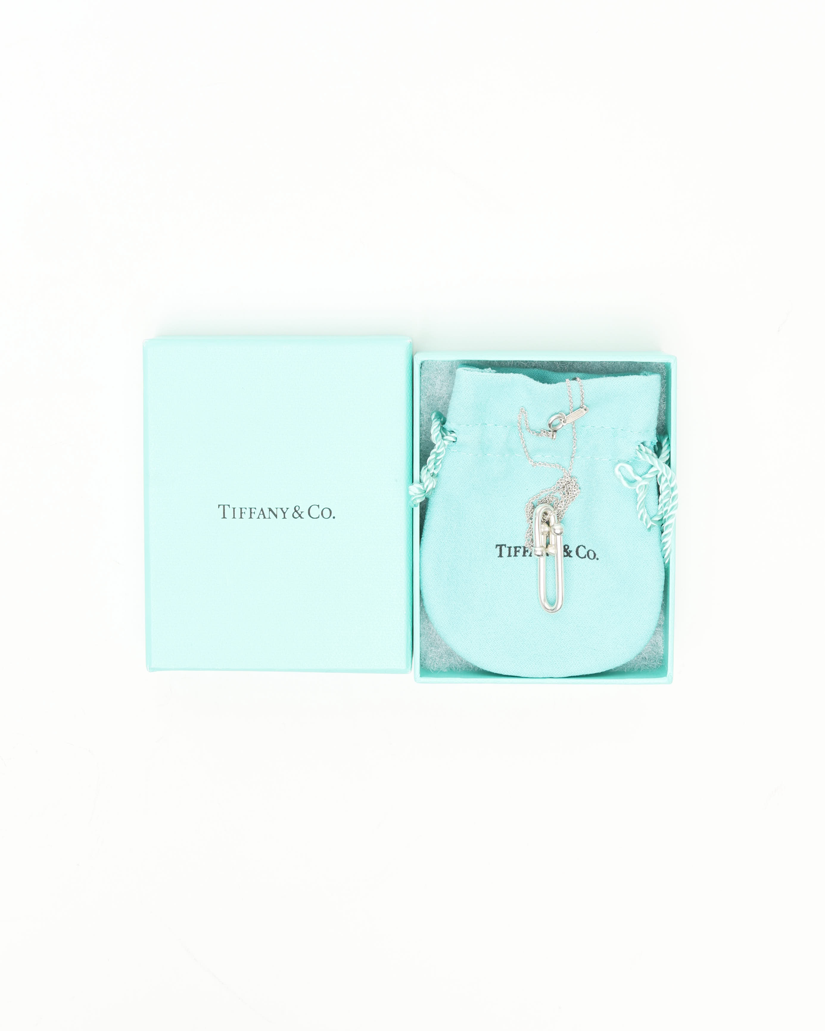 Tiffany & Co Hardwear Elongated Link Pendant In Sterling Silver Necklace