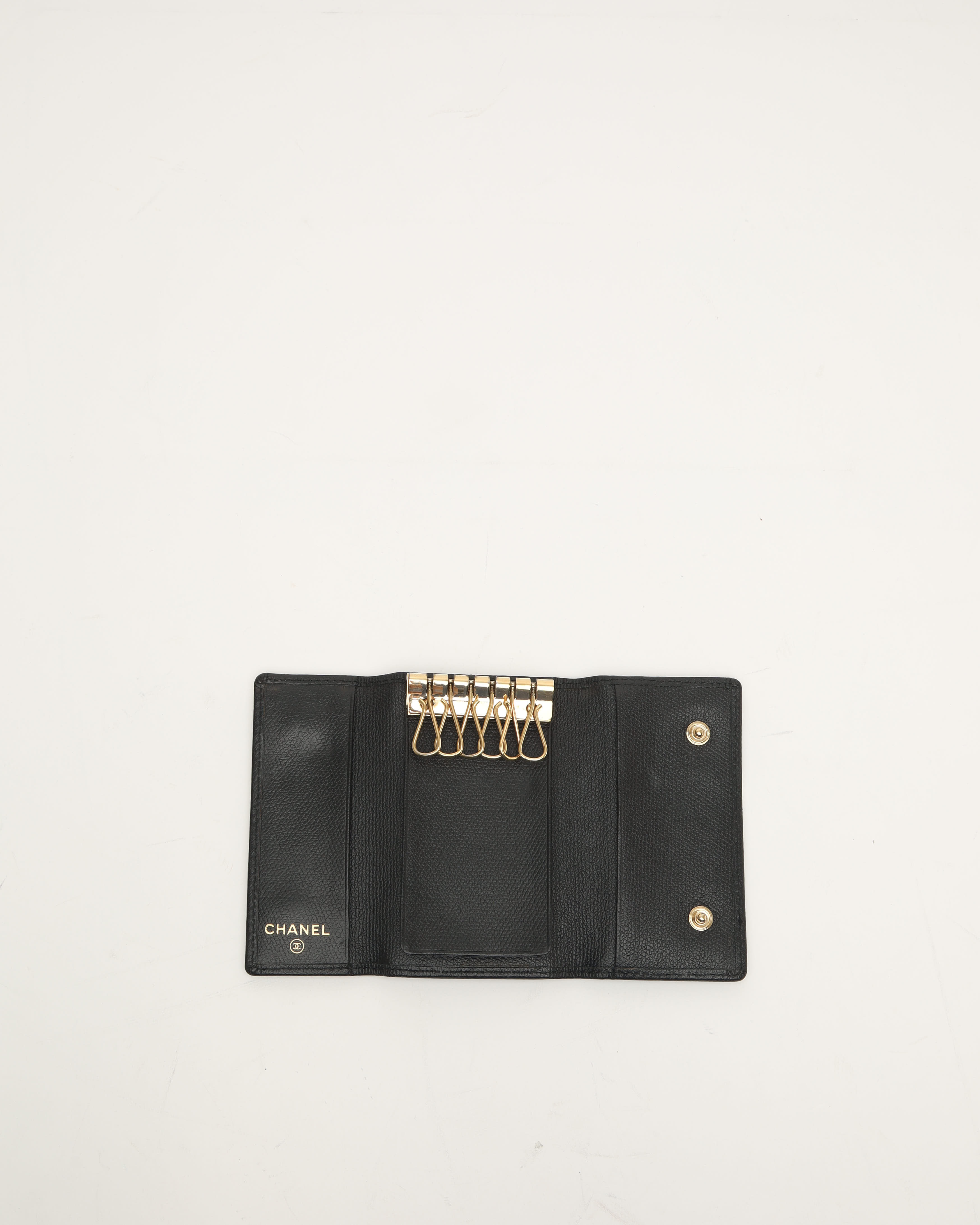 Pre-owned Chanel Coco Mark Key Case In Black