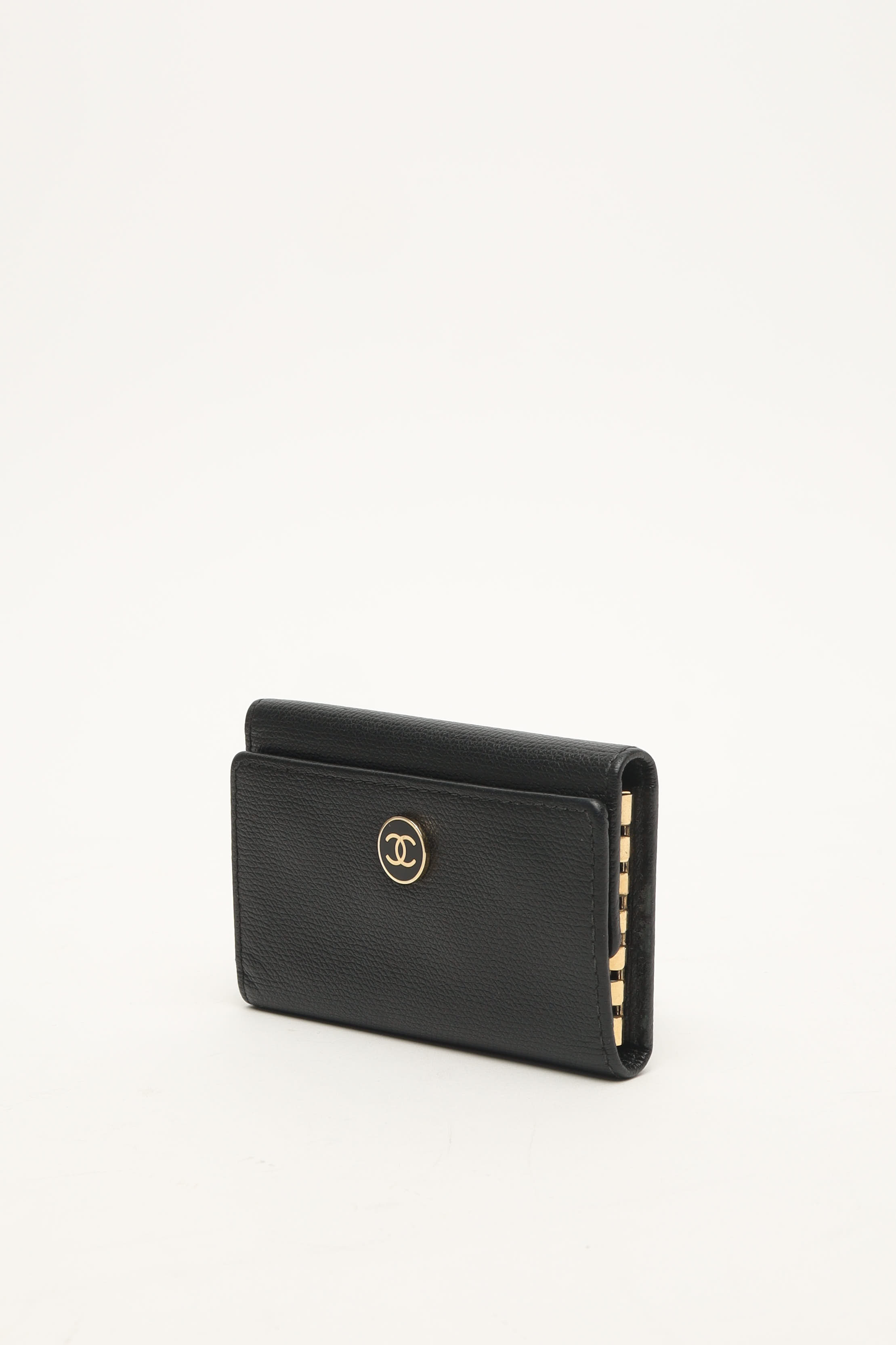 Pre-owned Chanel Coco Mark Key Case In Black