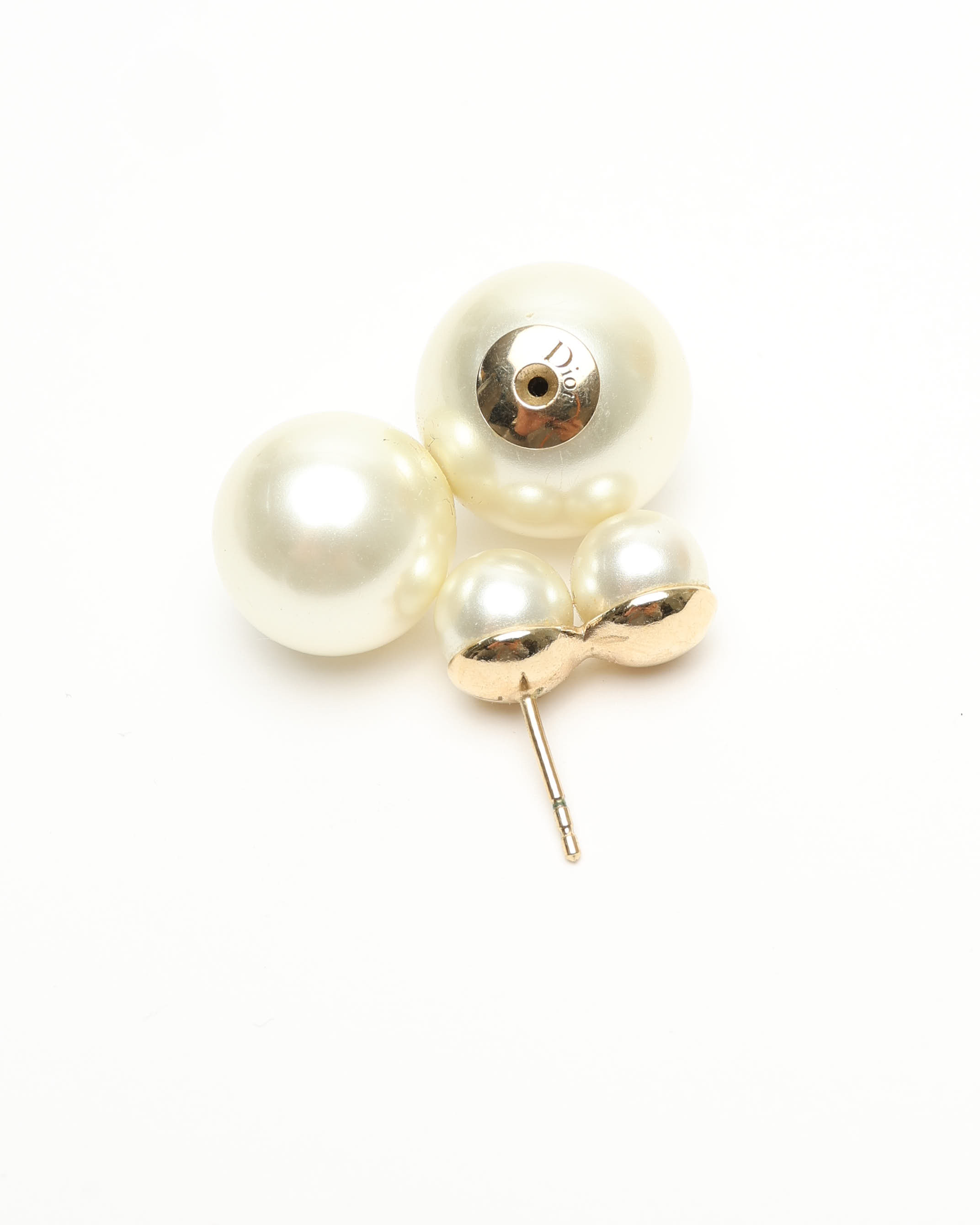 Dior Christian Pearl Tribales Earrings In Gold