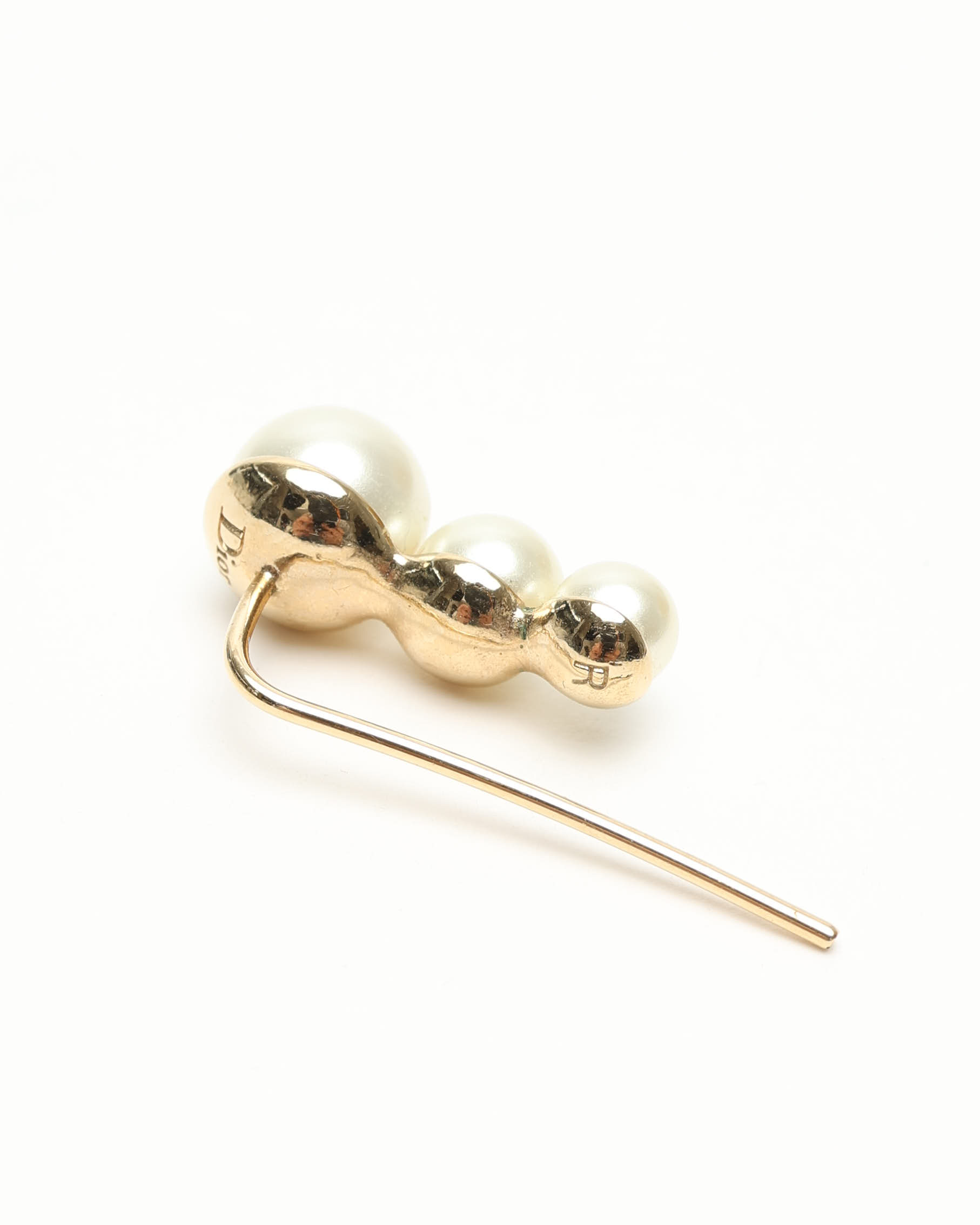 Dior Christian Pearl Tribales Earrings In Gold