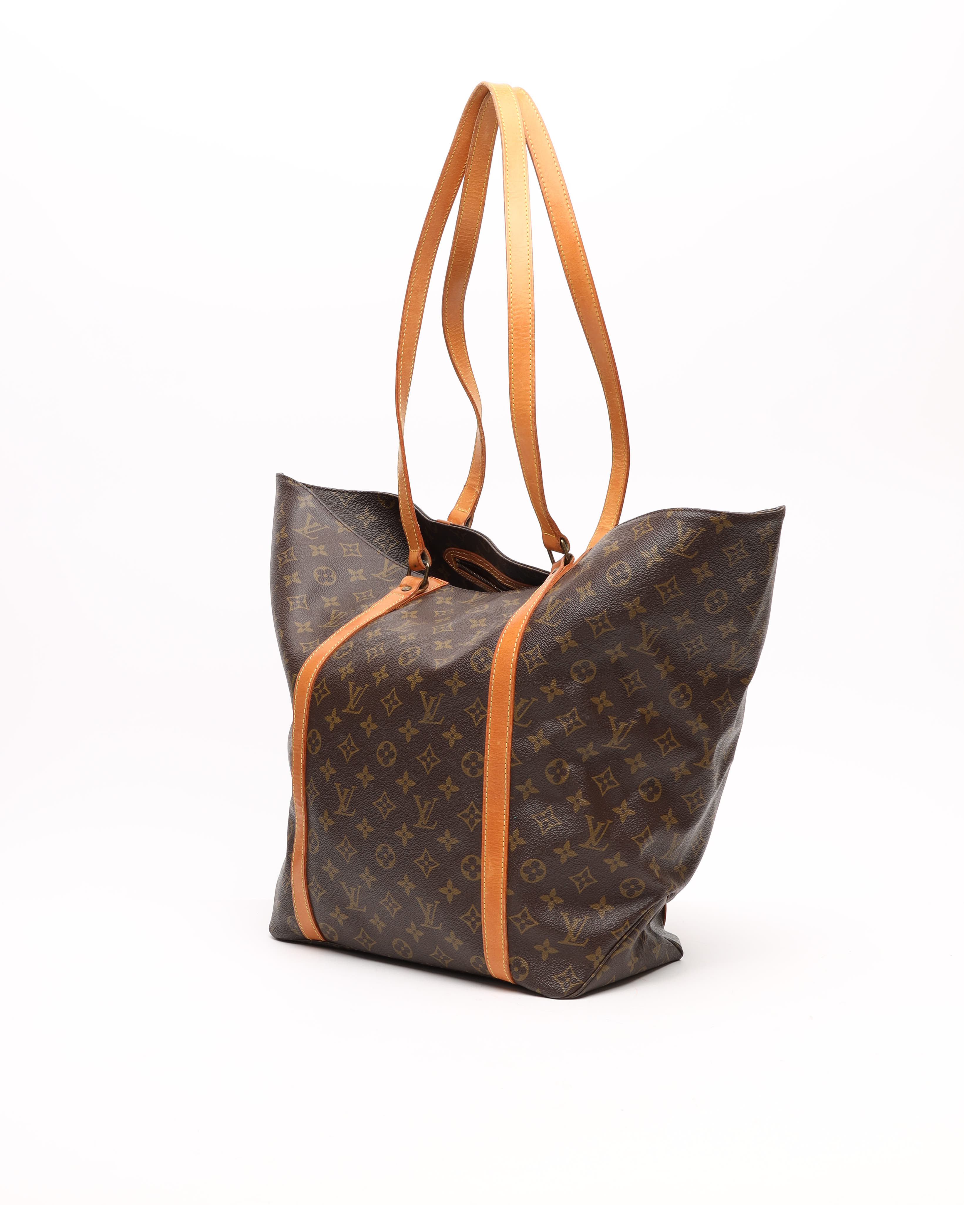 Pre-owned Louis Vuitton Monogram Sac Shopping Tote Bag In Brown