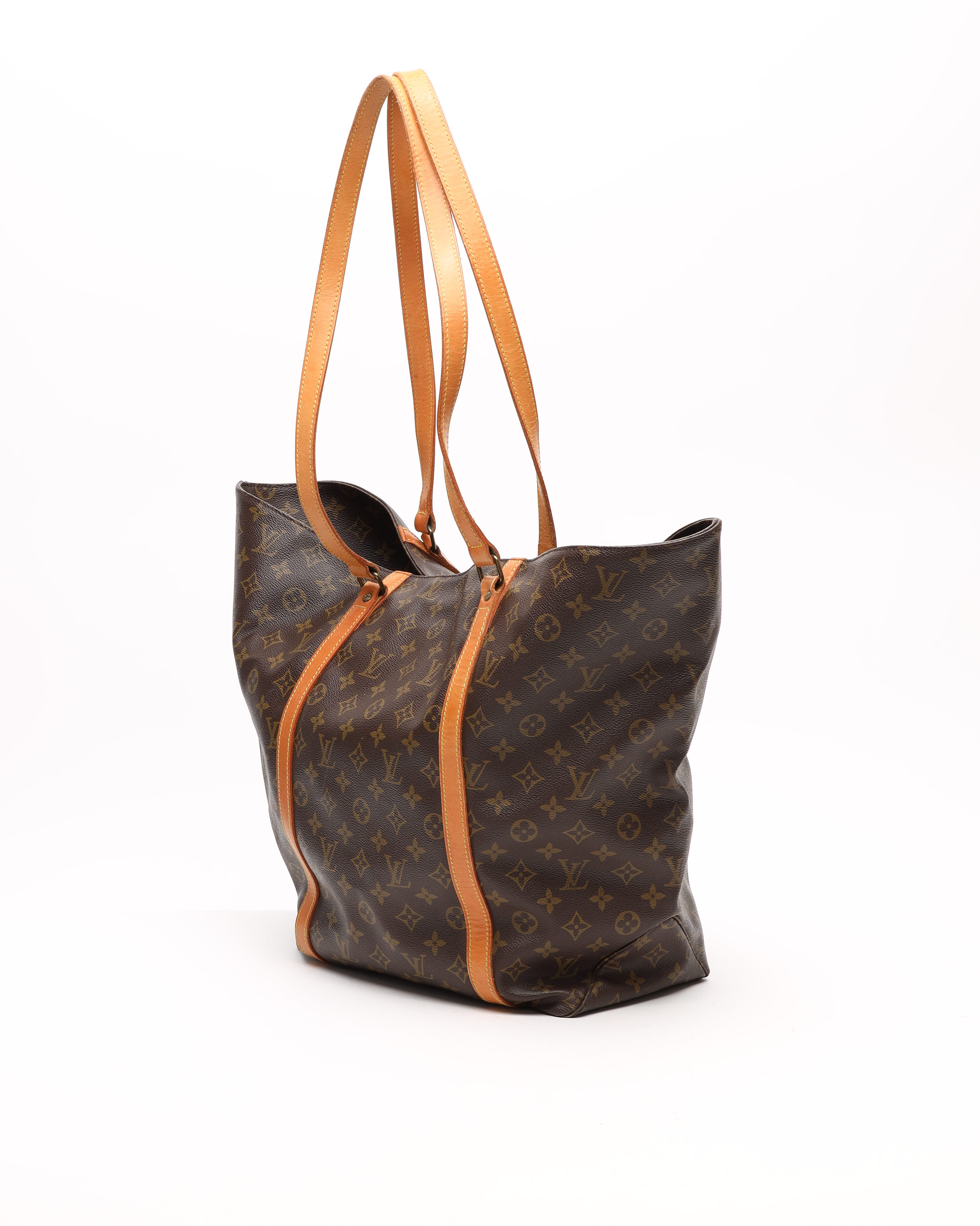 Pre-owned Louis Vuitton Monogram Sac Shopping Tote Bag In Brown