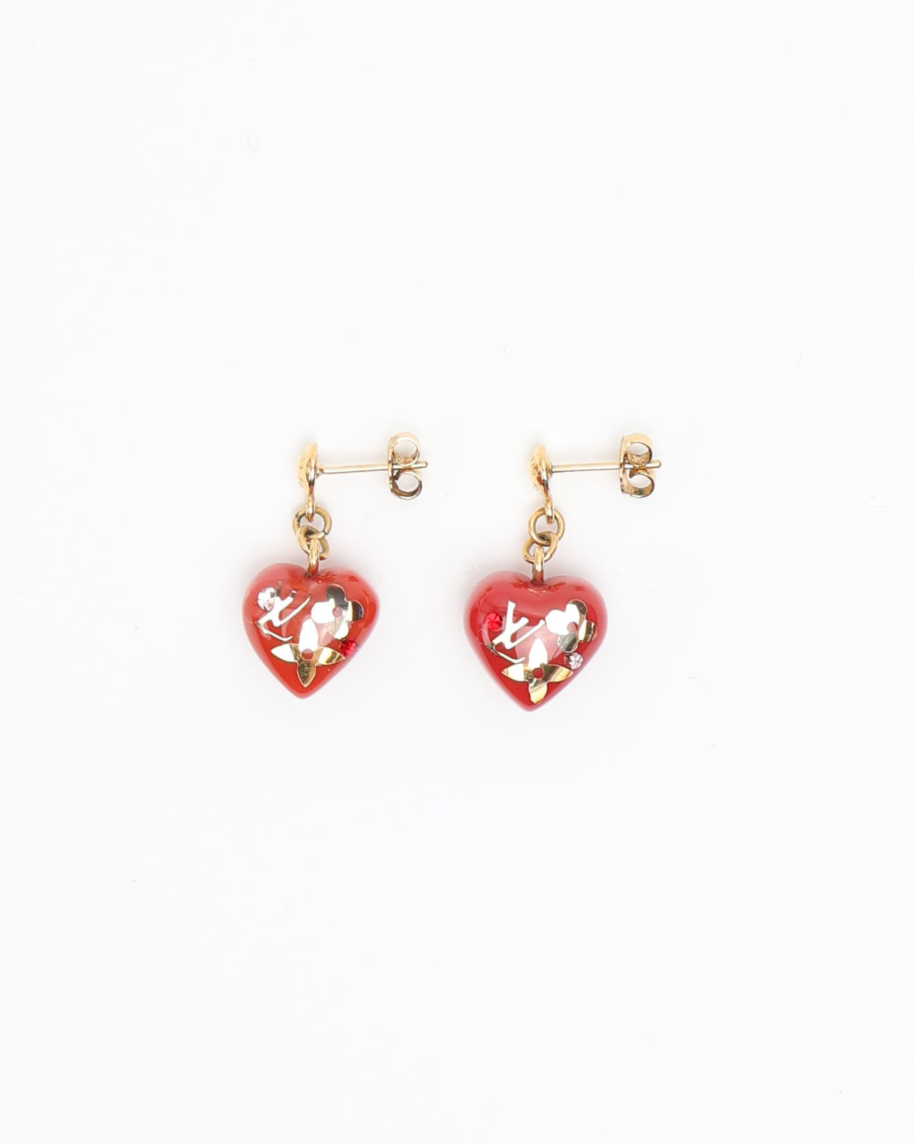 Louis Vuitton Logo Heart Earrings