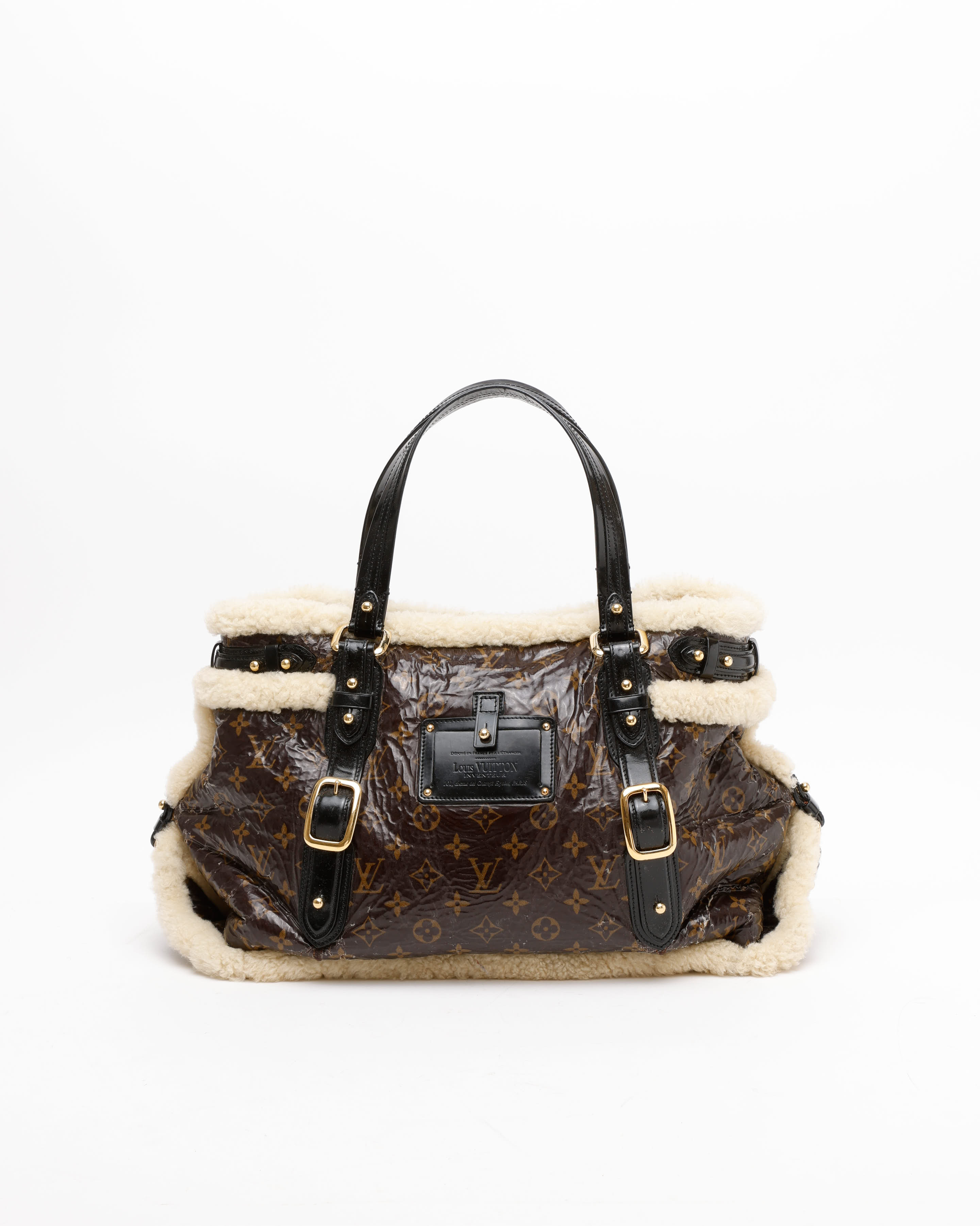 Pre-owned Louis Vuitton Monogram Shearing Thunder Bag In Brown