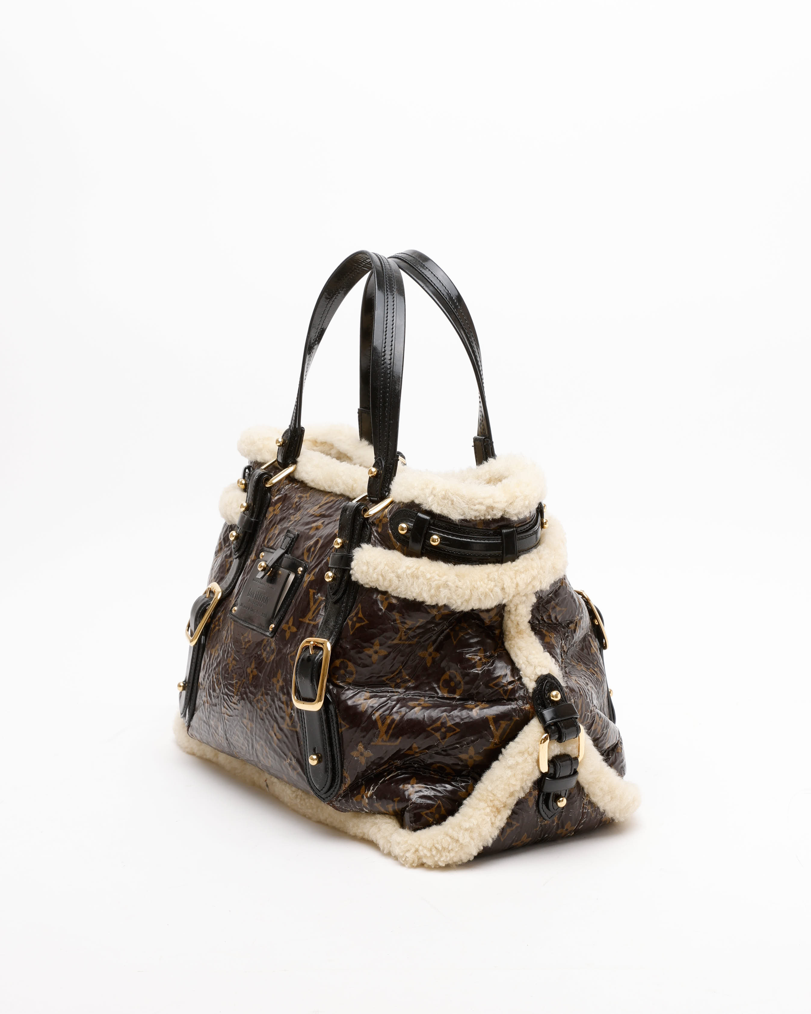 Pre-owned Louis Vuitton Monogram Shearing Thunder Bag In Brown