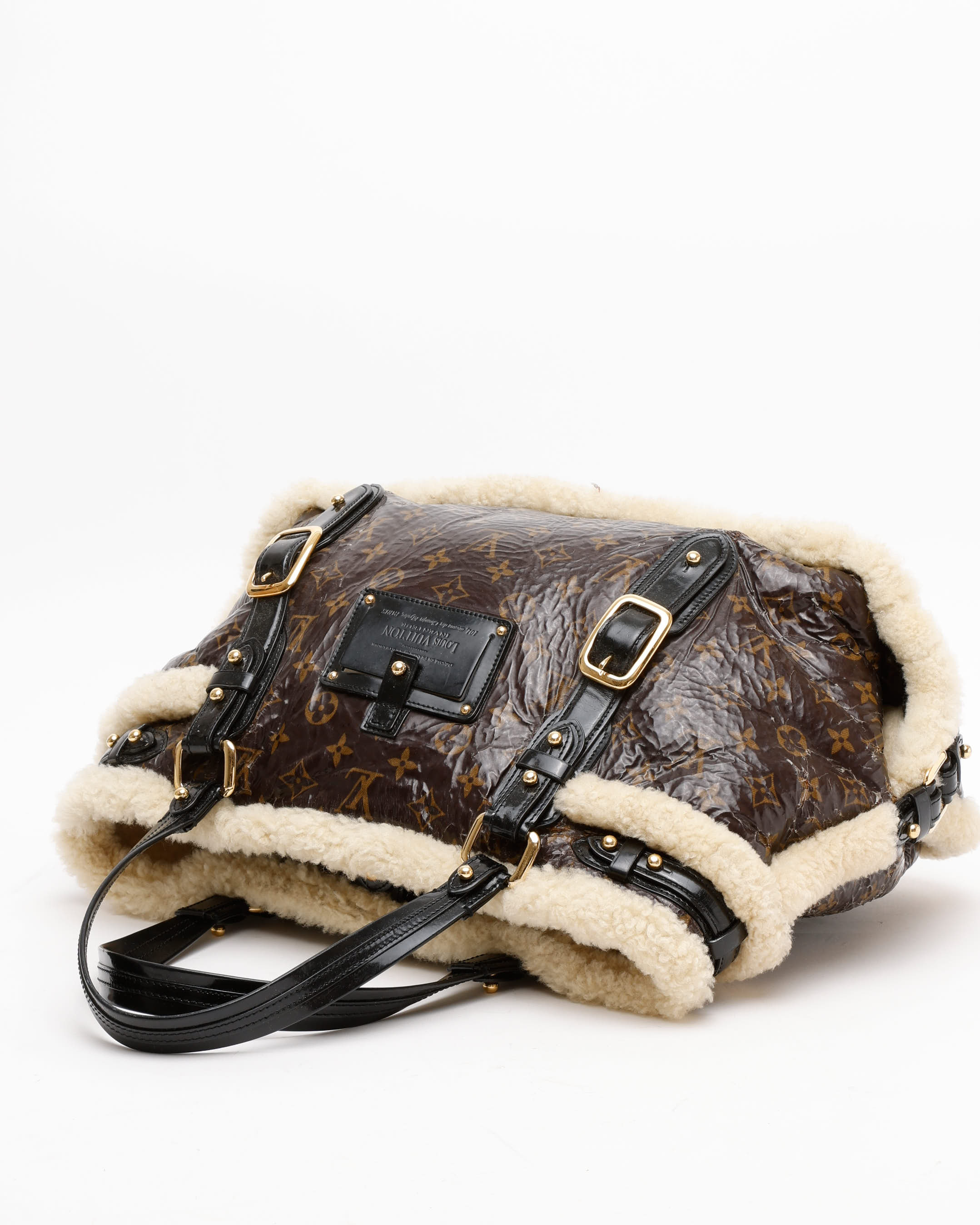 Pre-owned Louis Vuitton Monogram Shearing Thunder Bag In Brown