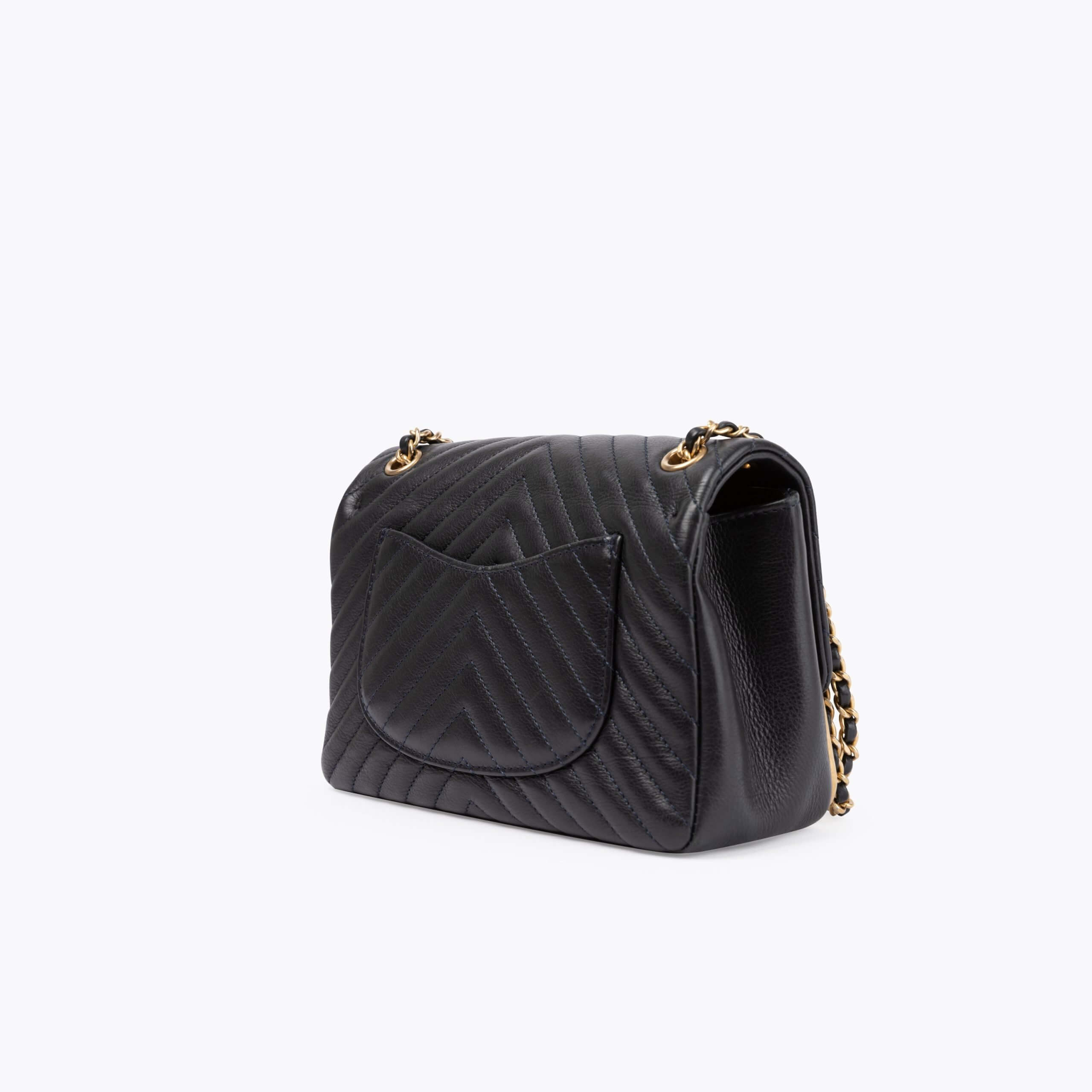 Pre-owned Chanel Rock The Corner Mini Chevron Flap Bag