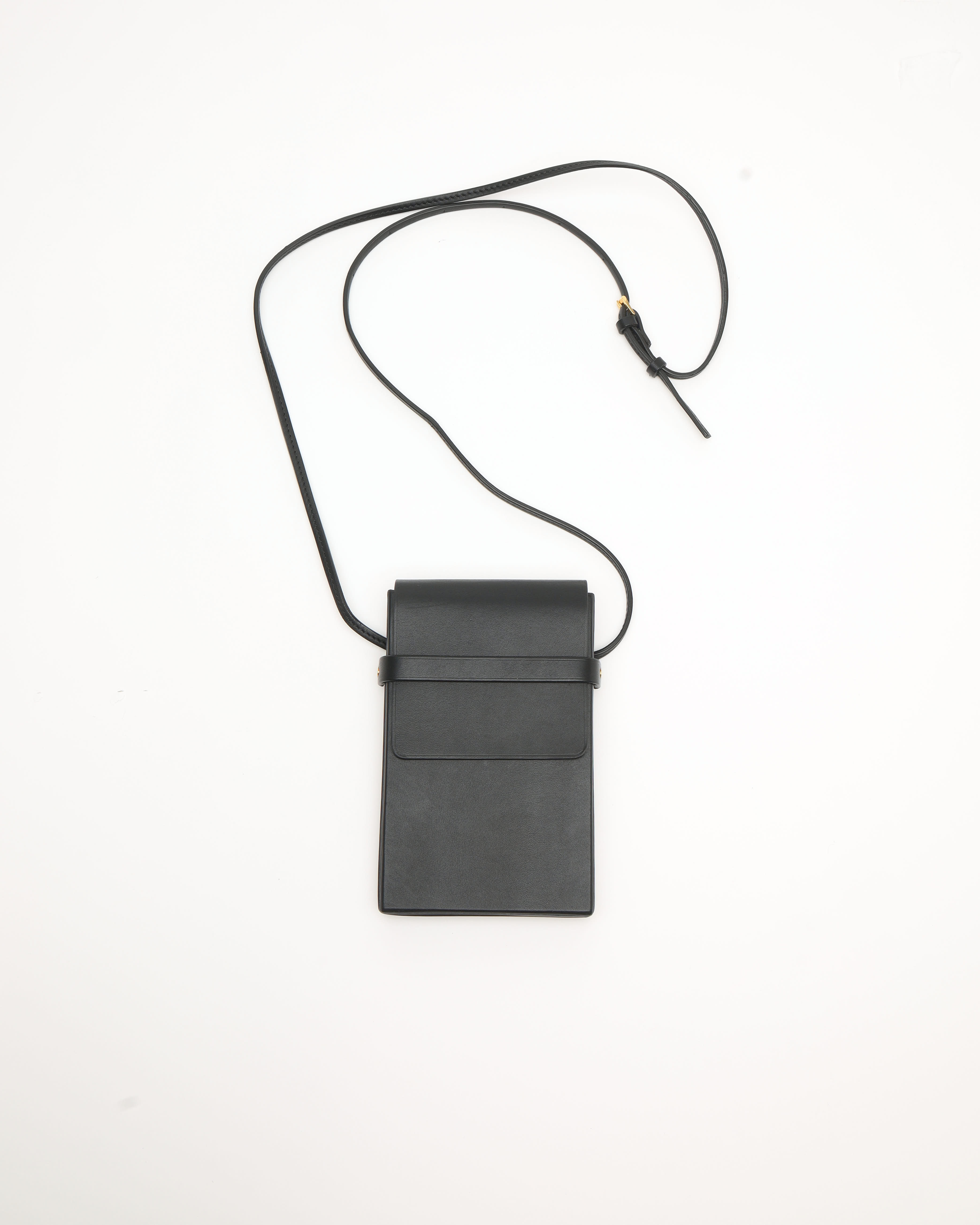 The Row Leather Phone Case In Black