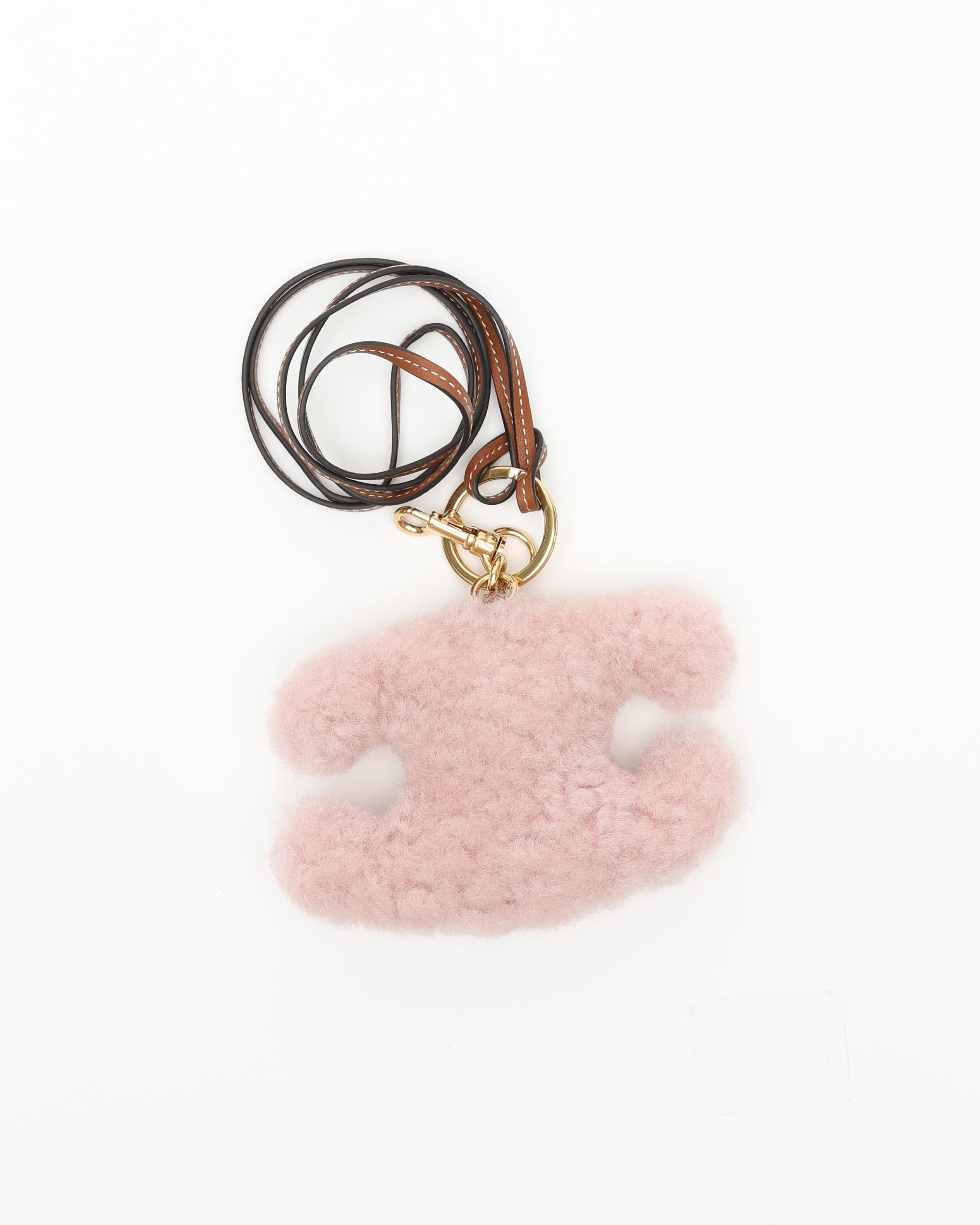 Celine Céline Triomphe Shearing Pom-poms Charm In Pink