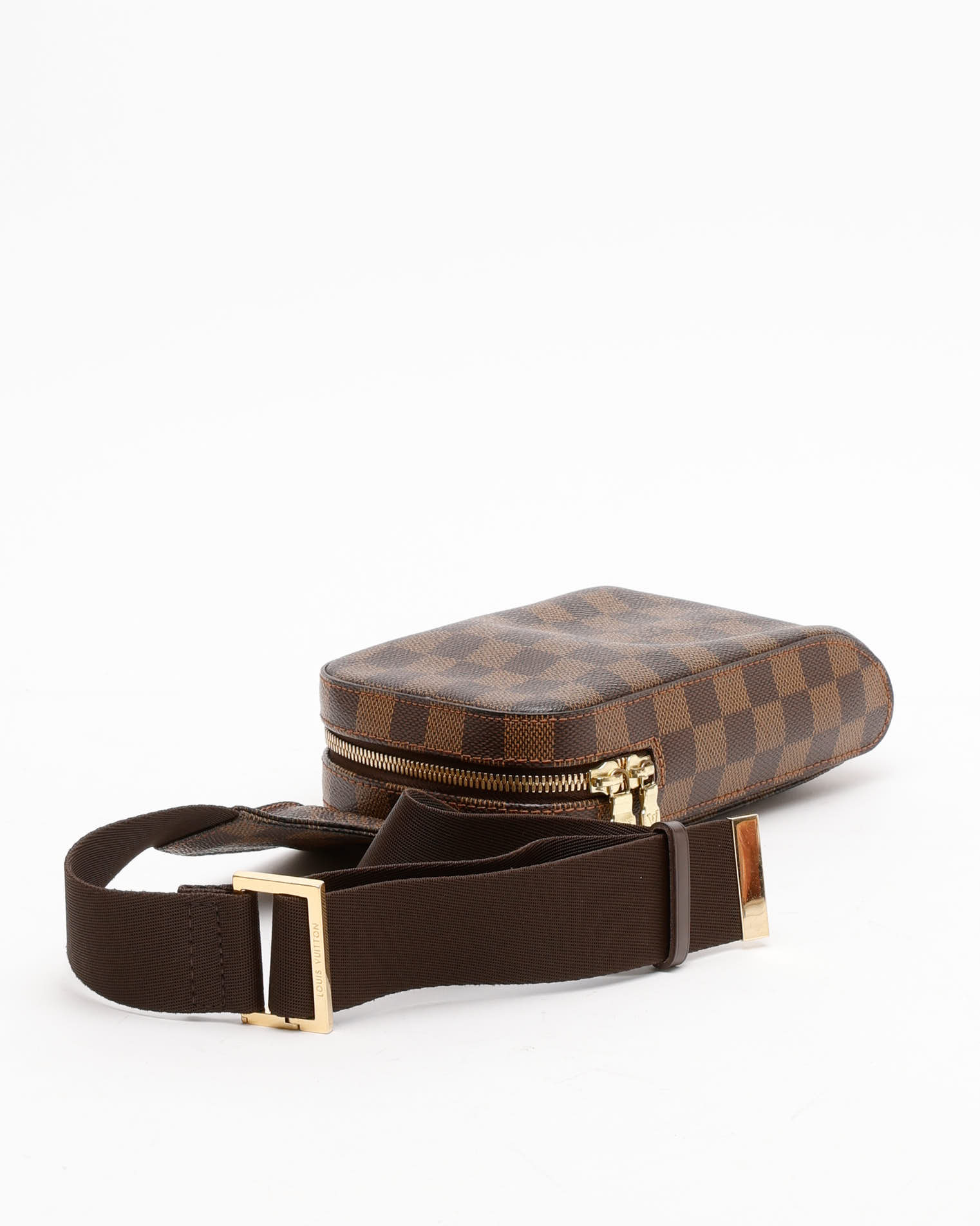 Pre-owned Louis Vuitton Damier Ebene Geronimo Sling Bag In Brown