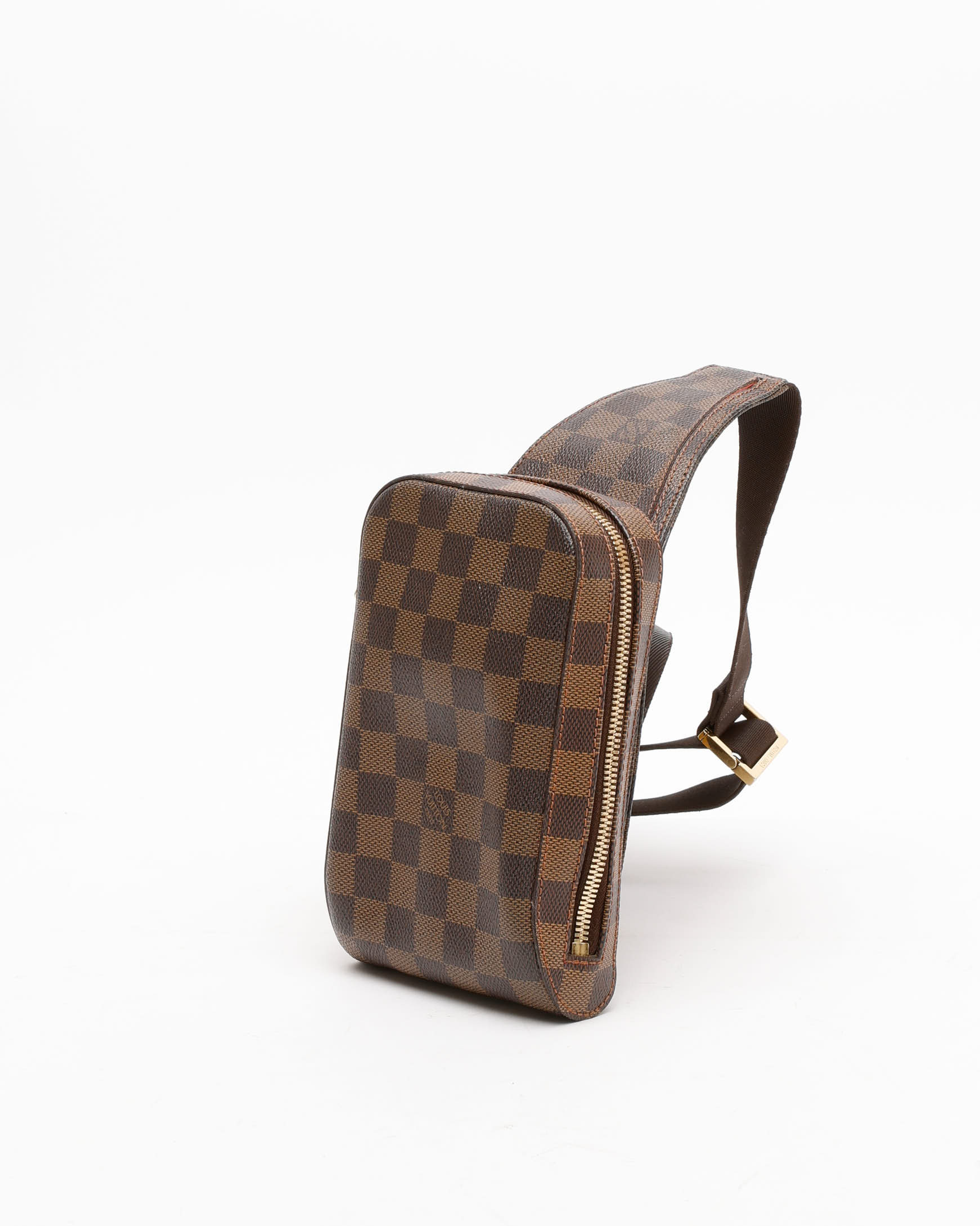 Pre-owned Louis Vuitton Damier Ebene Geronimo Sling Bag In Brown